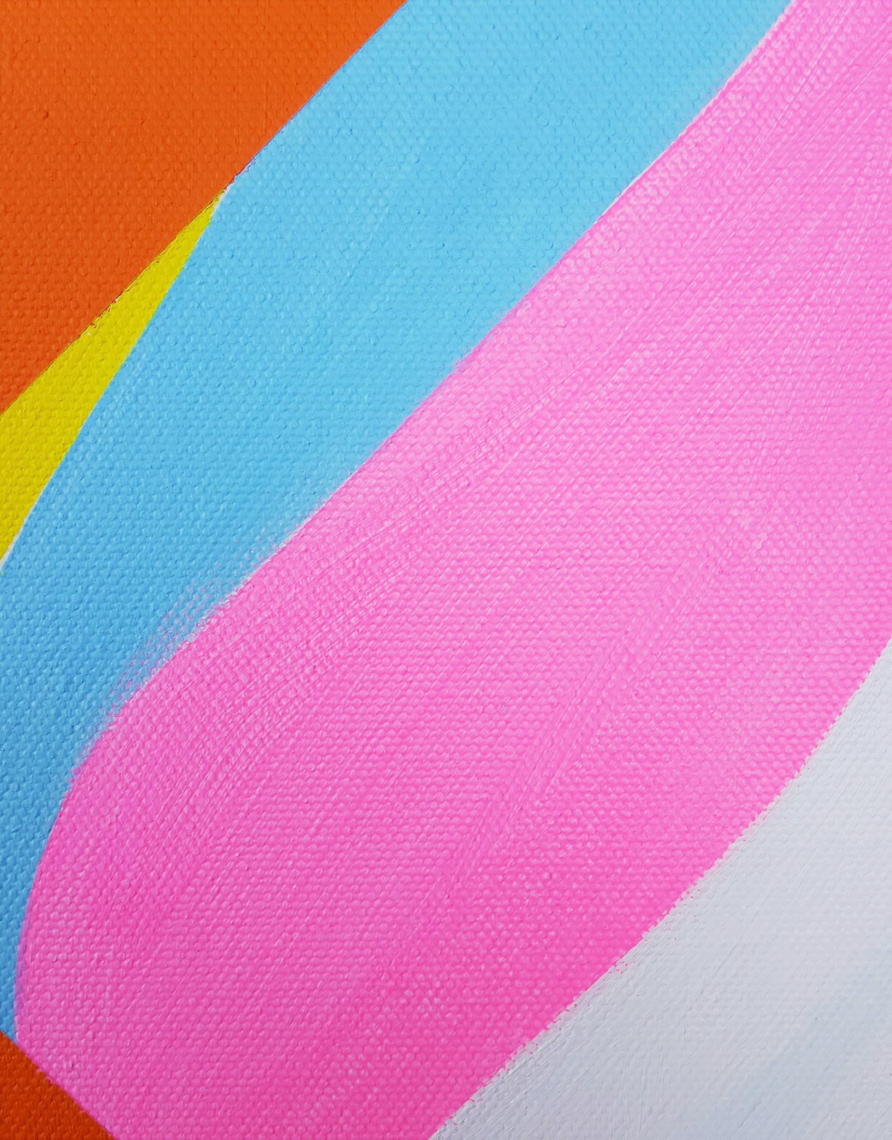 Diamond XXXV /// Contemporary Abstract Geometric Striped Pattern Colorful Art For Sale 5