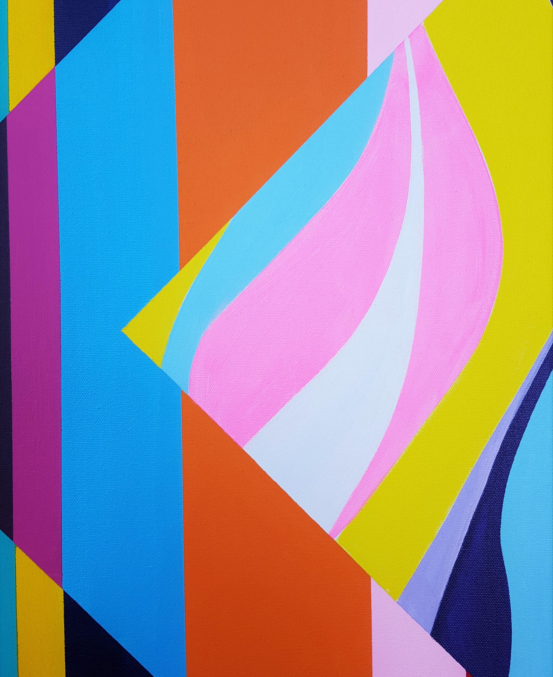 Diamant XXXV /// Contemporary Abstract Geometric Striped Pattern Colorful Art en vente 3
