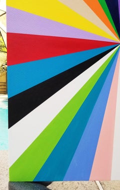 Diamond XXXVII /// Contemporary Abstract Geometric Painting Striped Colorful Art