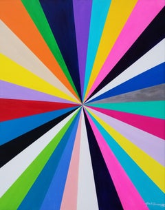 Diamond XXXVII /// Contemporary Abstract Geometric Painting Striped Colorful Art