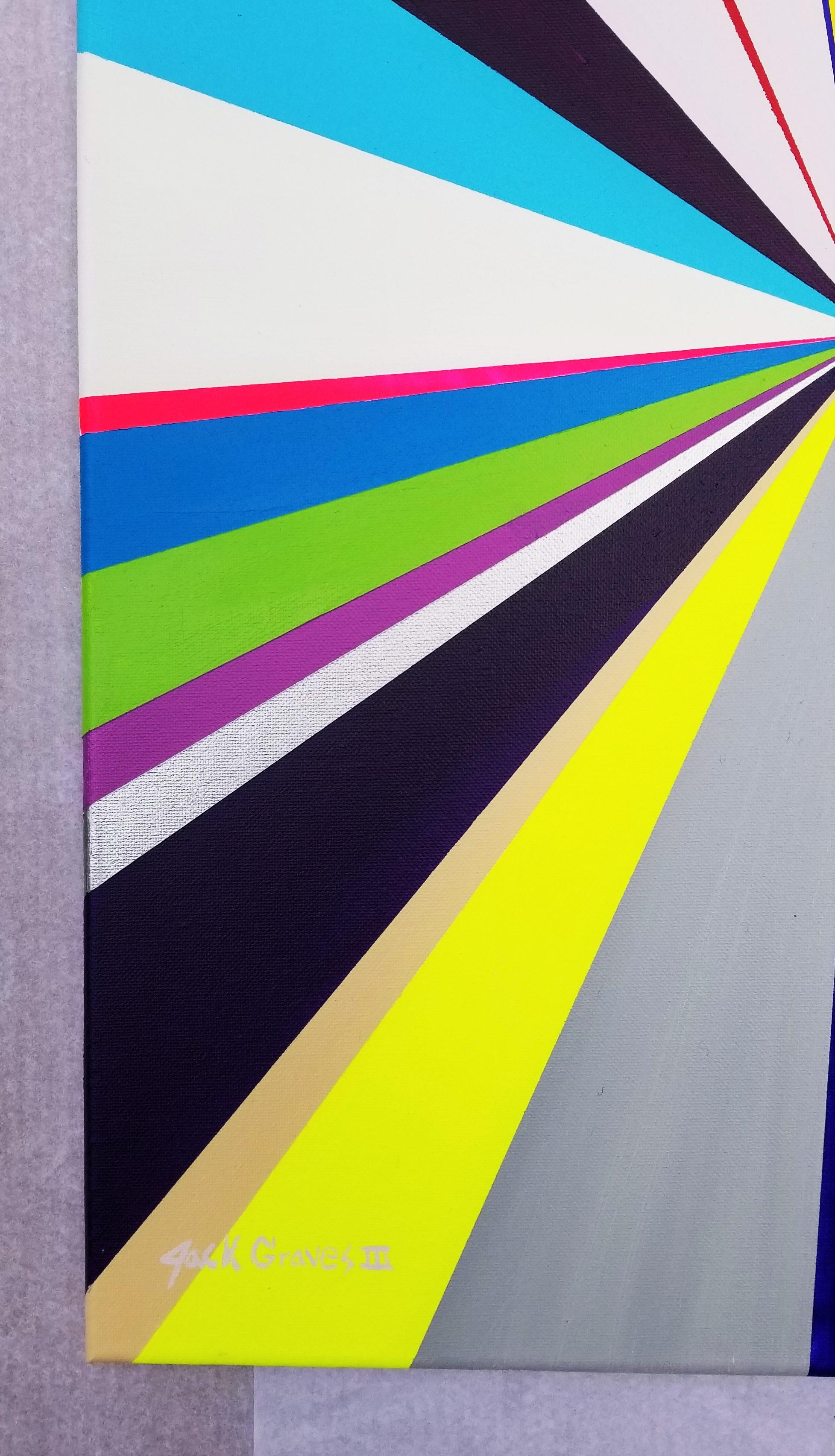 Diamante XXXVIII /// Pintura abstracta contemporánea con motivos geométricos a rayas Arte - Painting de Jack Graves III