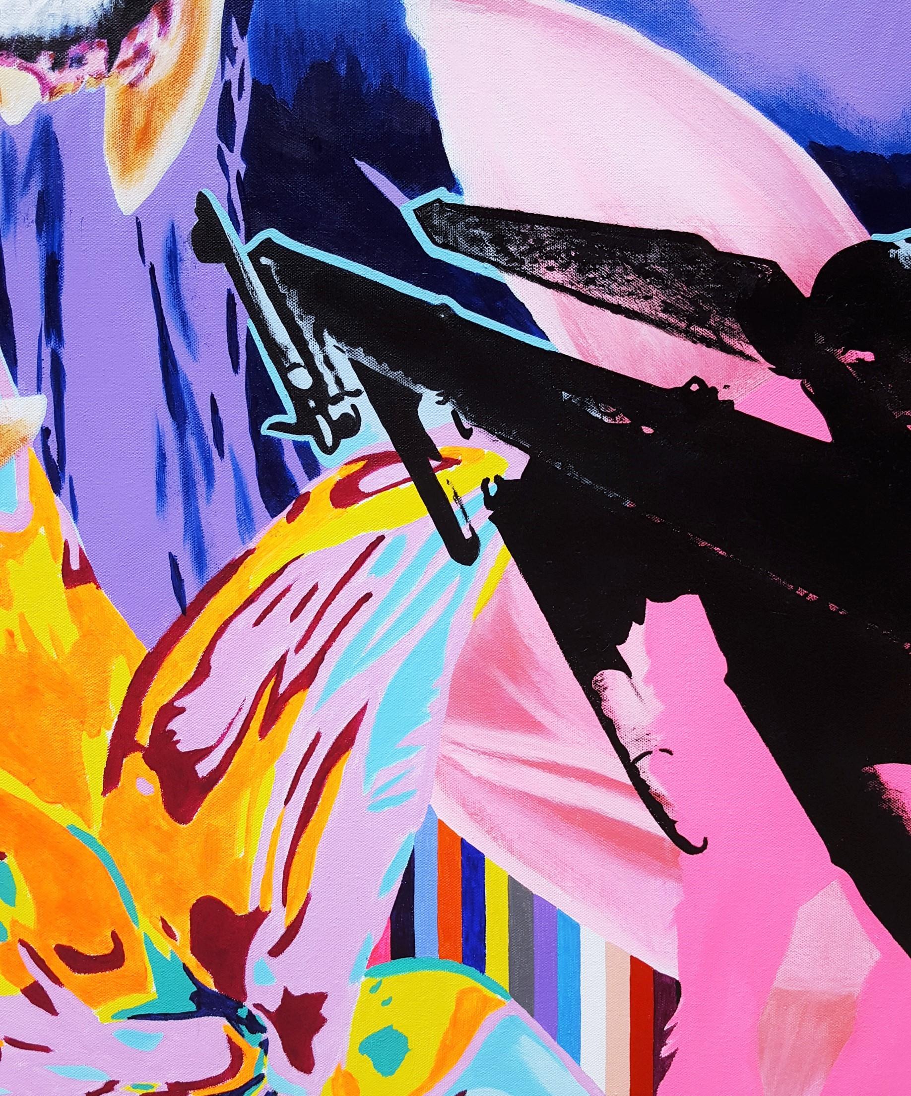 Sogno supremo /// Pittura pop art contemporanea di strada Ragazza di moda fiore di tigre in vendita 7