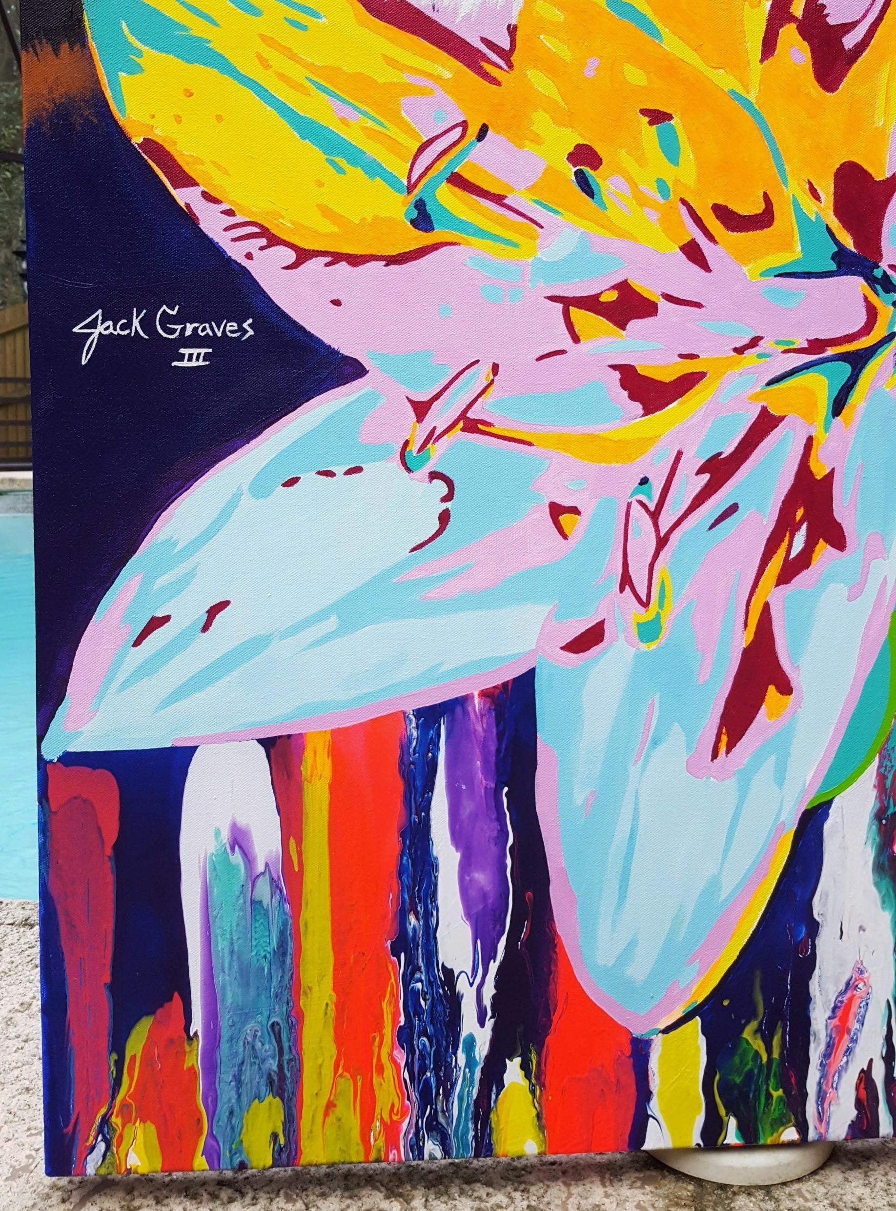 Dream Supreme /// Zeitgenössische Street-Pop-Art-Malerei Tiger Flower Fashion Girl – Painting von Jack Graves III