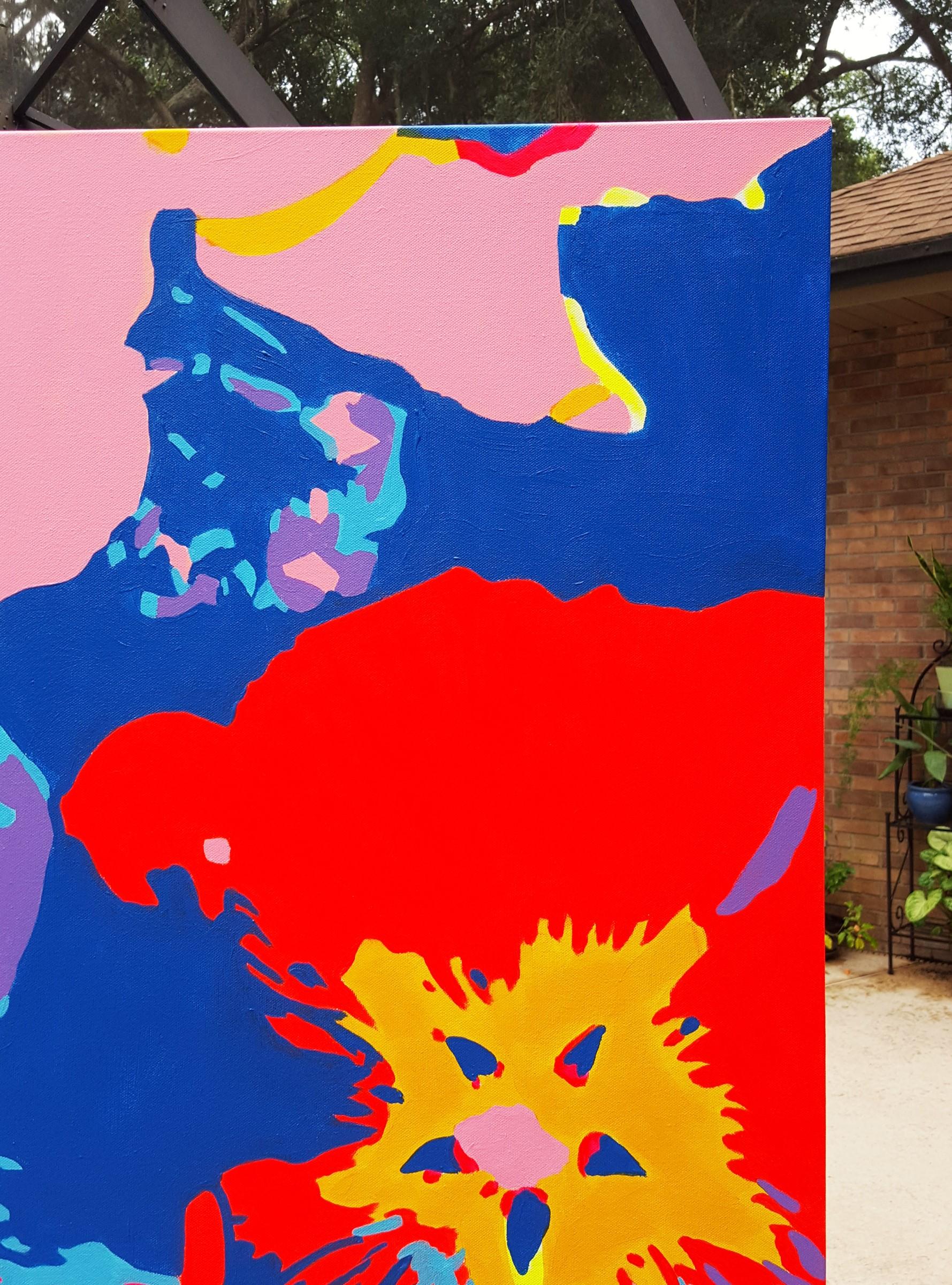 Dripping Wildflowers Supreme /// Zeitgenössische Abstrakte Expressionistische Riesenkunst (Pink), Abstract Painting, von Jack Graves III