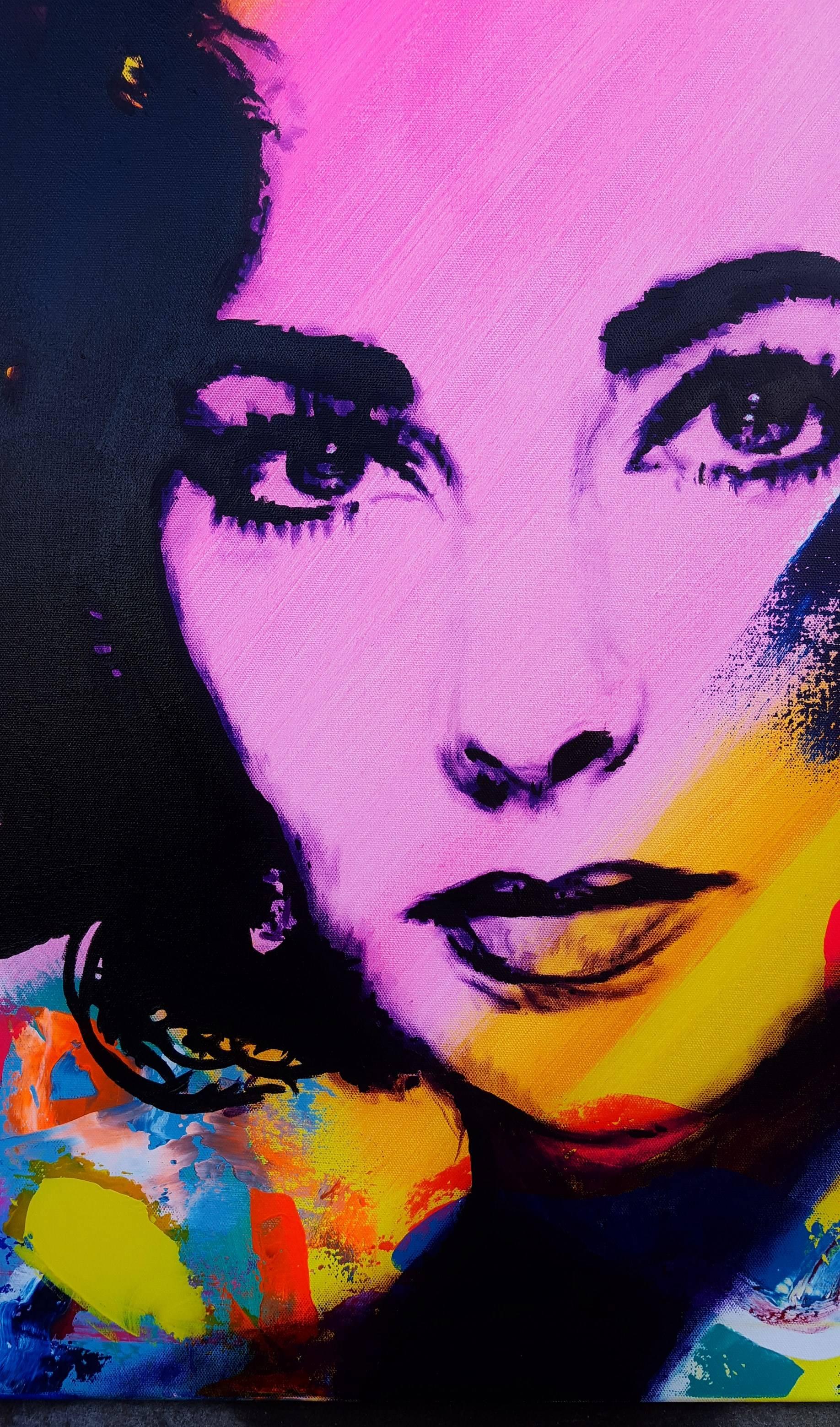 Elizabeth Taylor Icon - Contemporary Painting by Jack Graves III