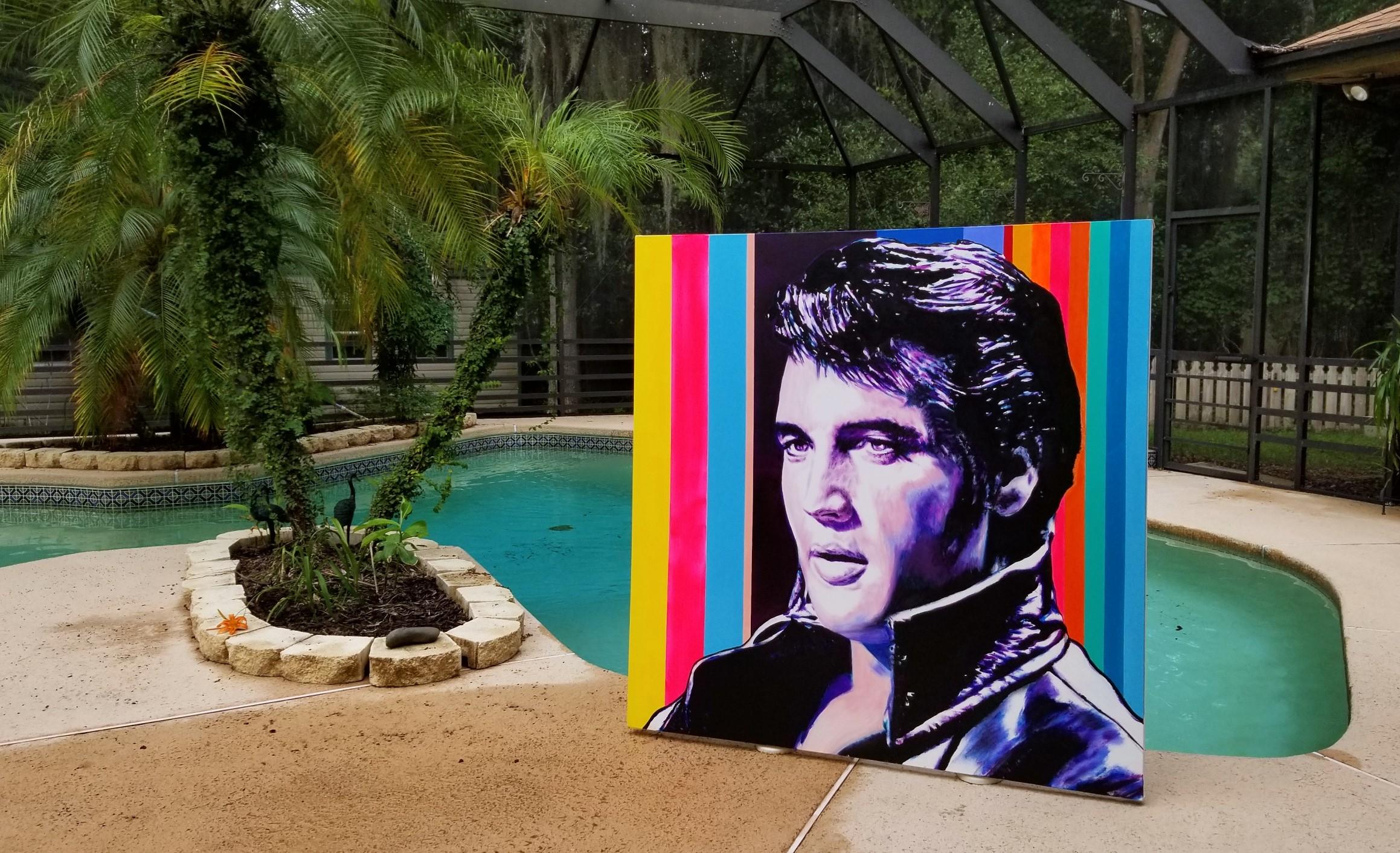 Elvis Presley Icon IV /// Contemporary Street Pop Art Rock Music Portrait Modern – Painting von Jack Graves III