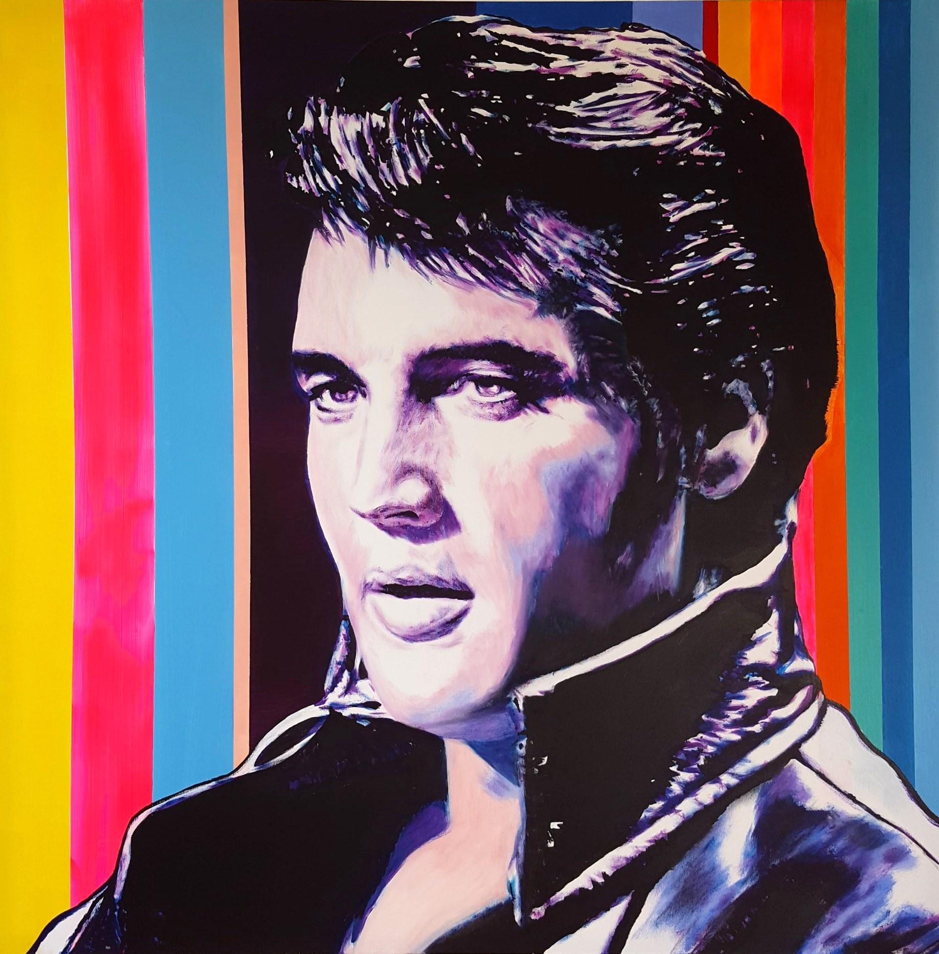 Jack Graves III Portrait Painting – Elvis Presley Icon IV /// Contemporary Street Pop Art Rock Music Portrait Modern
