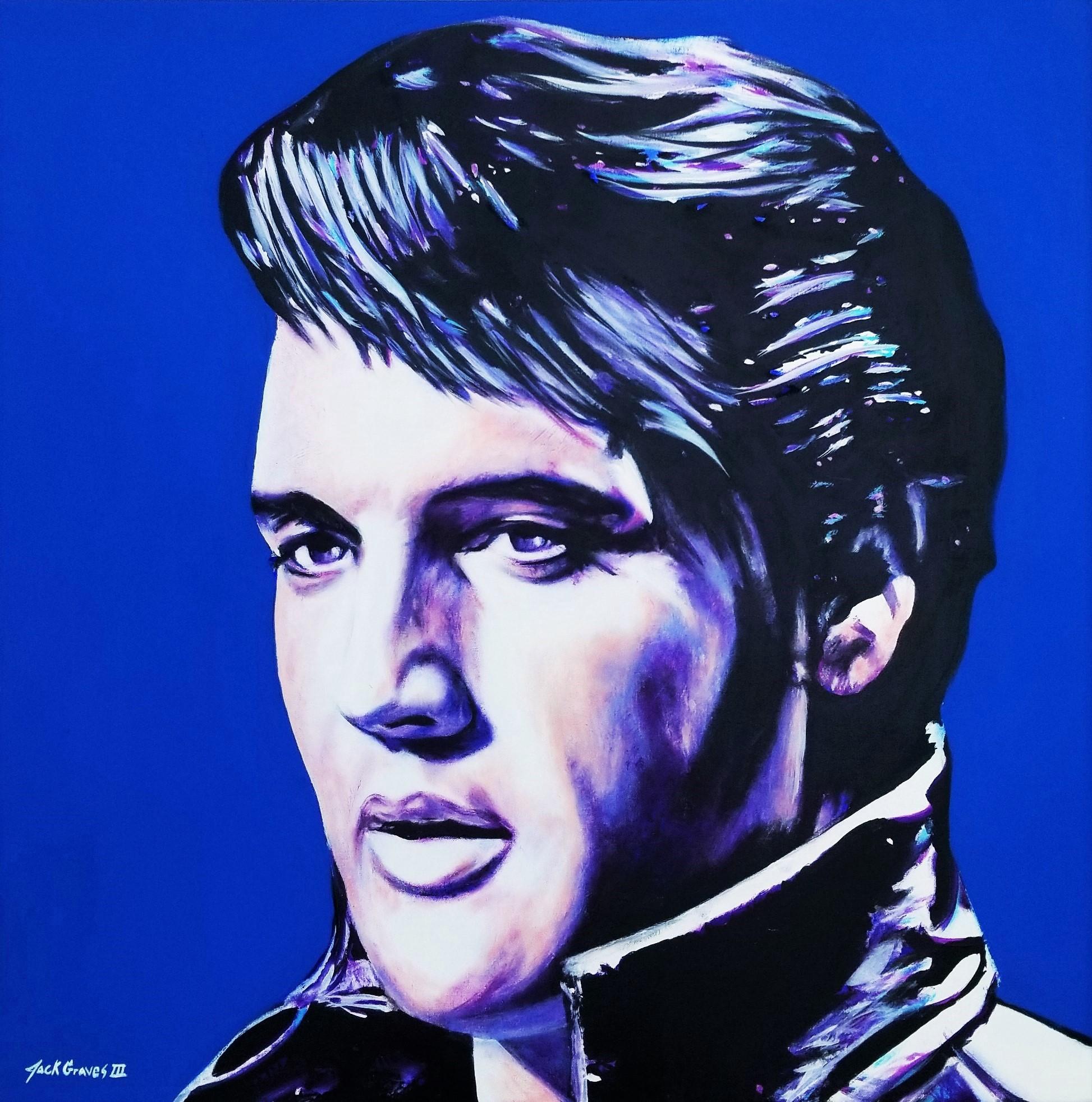 Jack Graves III Portrait Painting - Elvis Presley Icon V /// Contemporary Street Pop Art Rock Music Portrait Modern