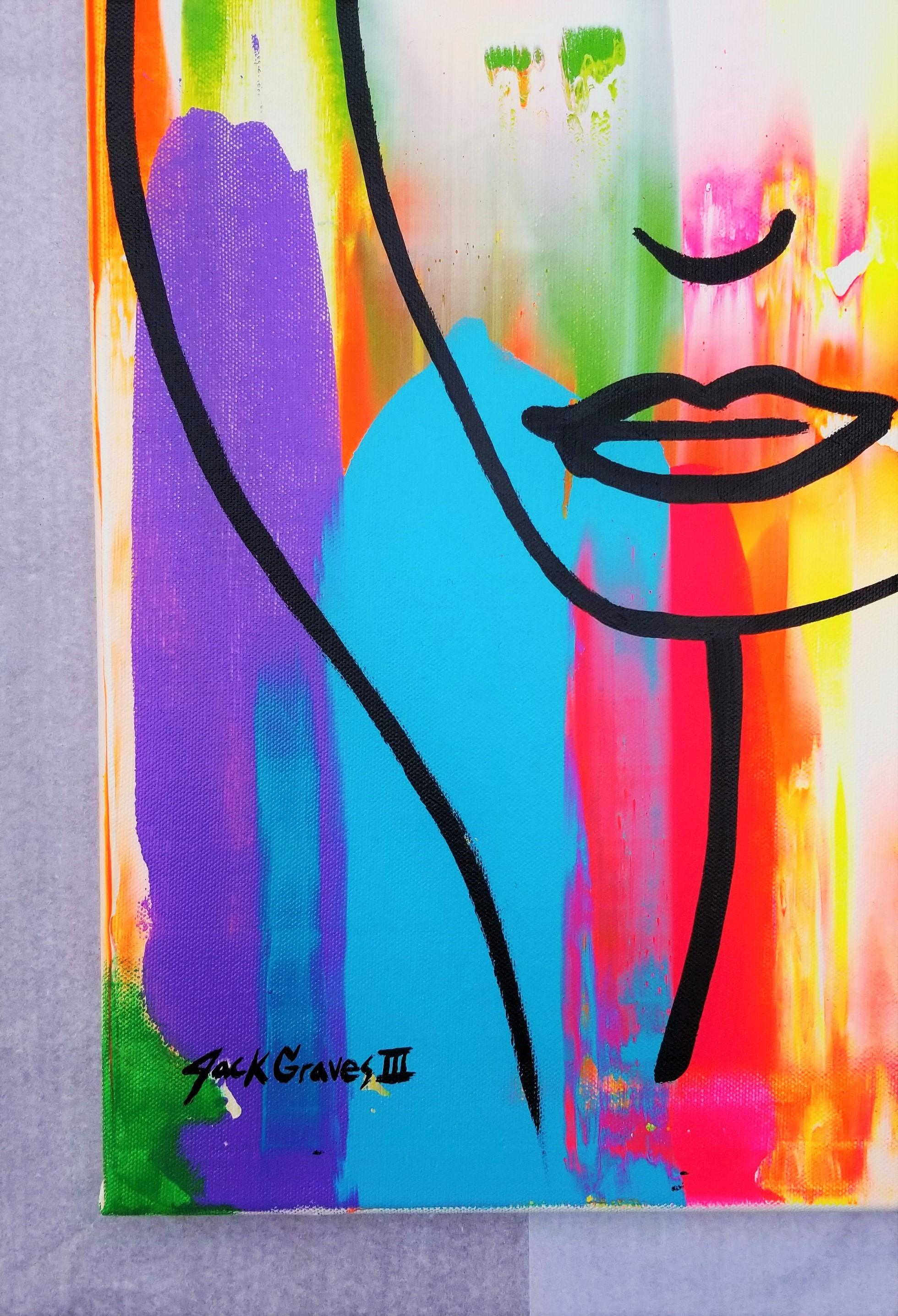 Icone di un volto femminile IX (Claire) /// Pittura contemporanea Pop Street Art Ritratto - Painting di Jack Graves III
