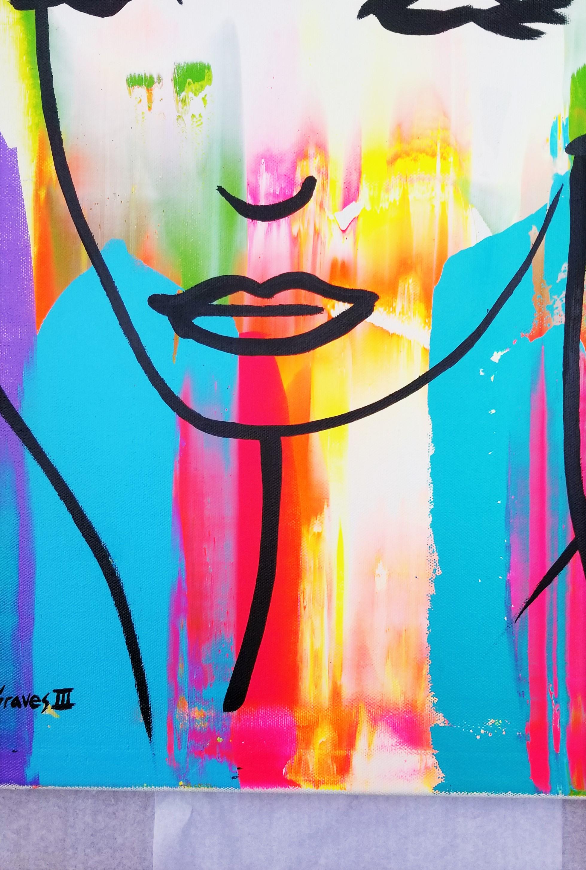 Female Face Icon IX (Claire) /// Contemporary Pop Street Art Painting Portrait  For Sale 2