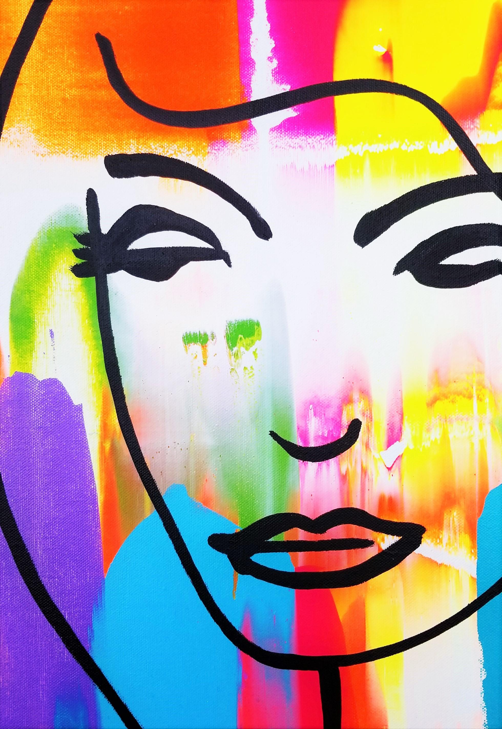 Female Face Icon IX (Claire) /// Contemporary Pop Street Art Painting Portrait  For Sale 3