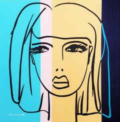 Weibliches Gesicht Icon V (Lily) /// Contemporary Pop Street Art Portrait Girl Painting