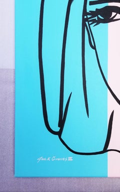 Weibliches Gesicht Icon V (Lily) /// Zeitgenössische Pop Street Art Portrait Mädchen Malerei