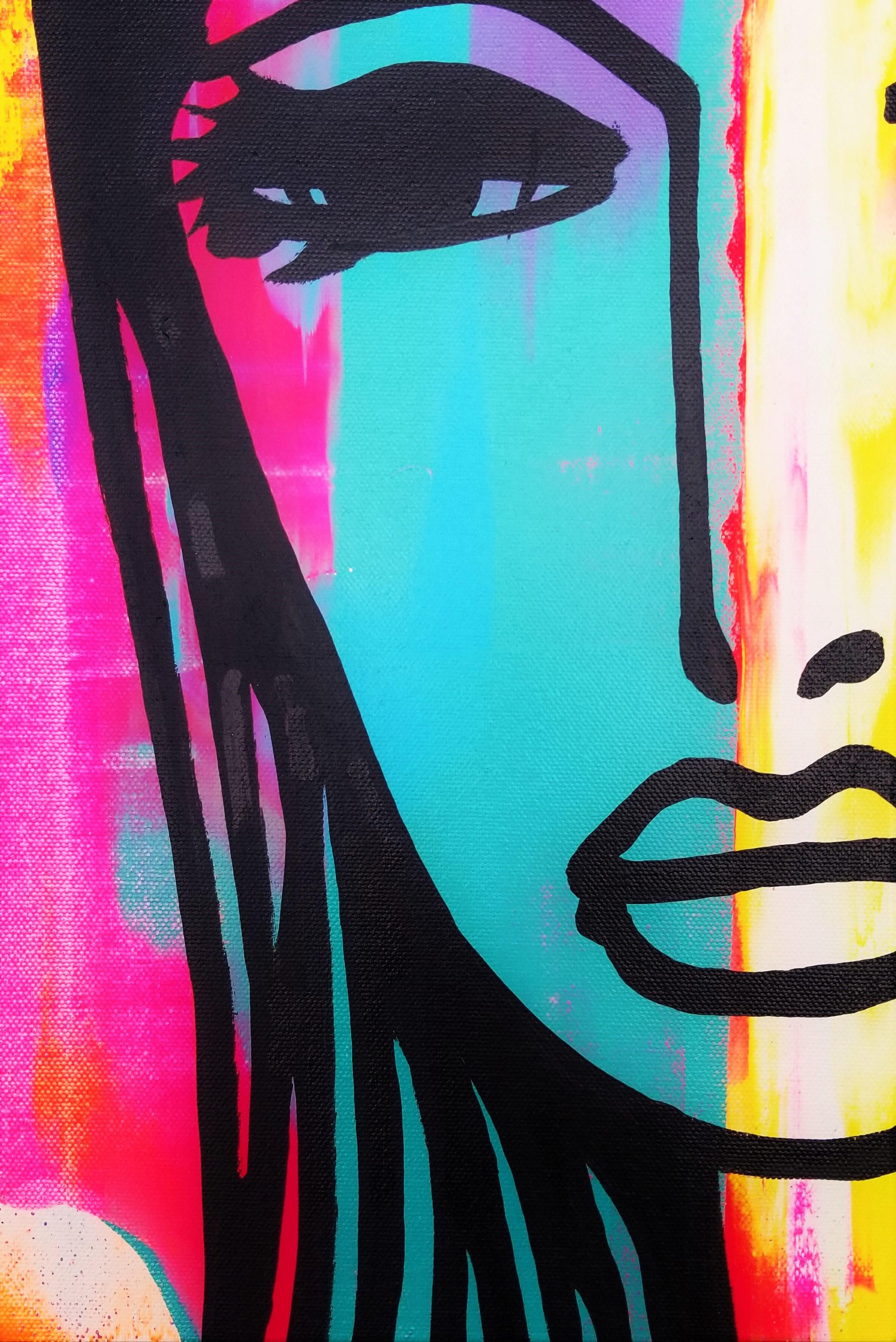Female Face Icon VI (Cleopatra) /// Contemporary Pop Street Art Portrait Girl For Sale 3
