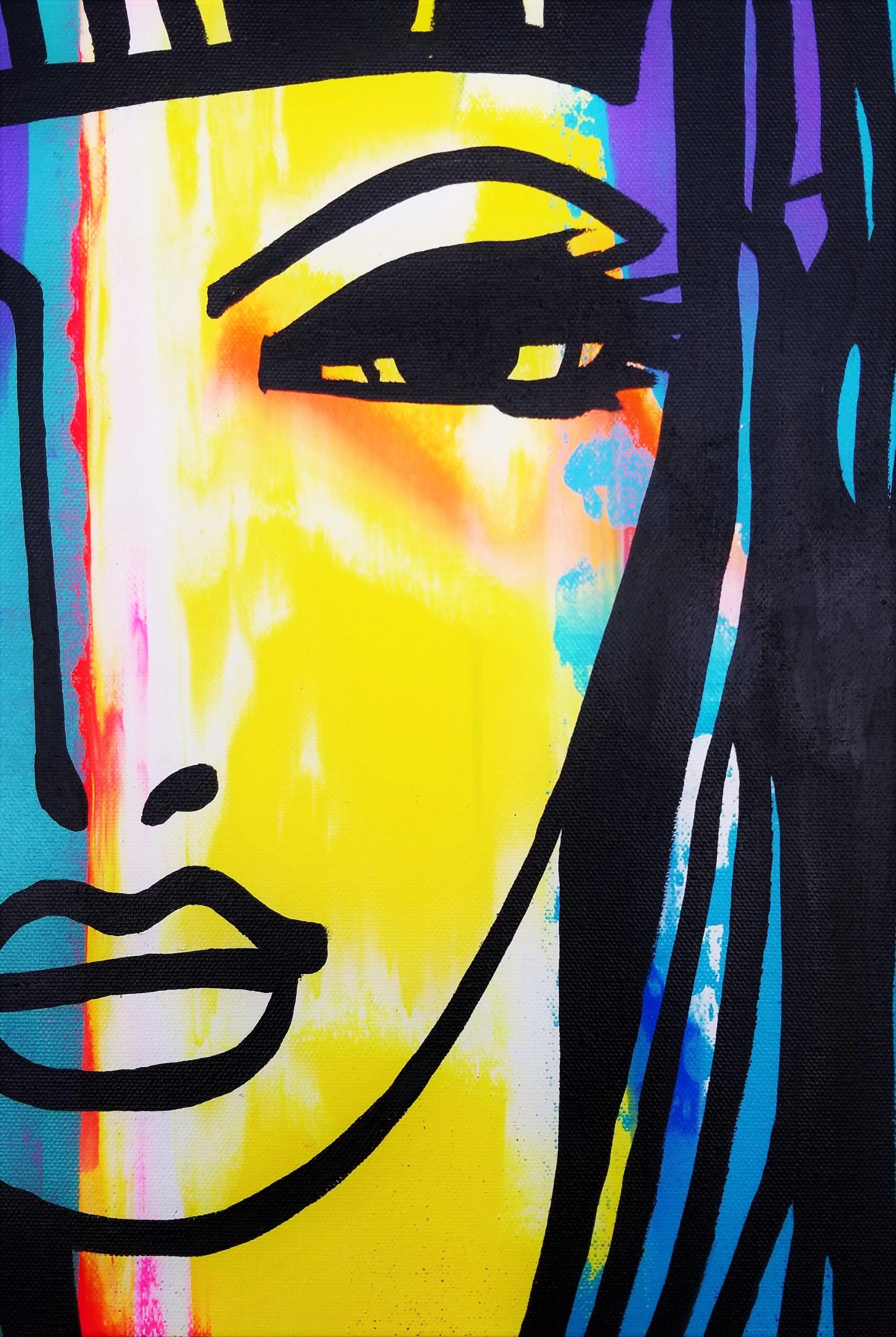 Female Face Icon VI (Cleopatra) /// Contemporary Pop Street Art Portrait Girl For Sale 1