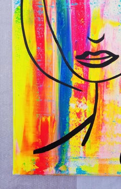 Icono Rostro Femenino VII (Alexandra) /// Pintura Contemporánea Pop Street Art Chica