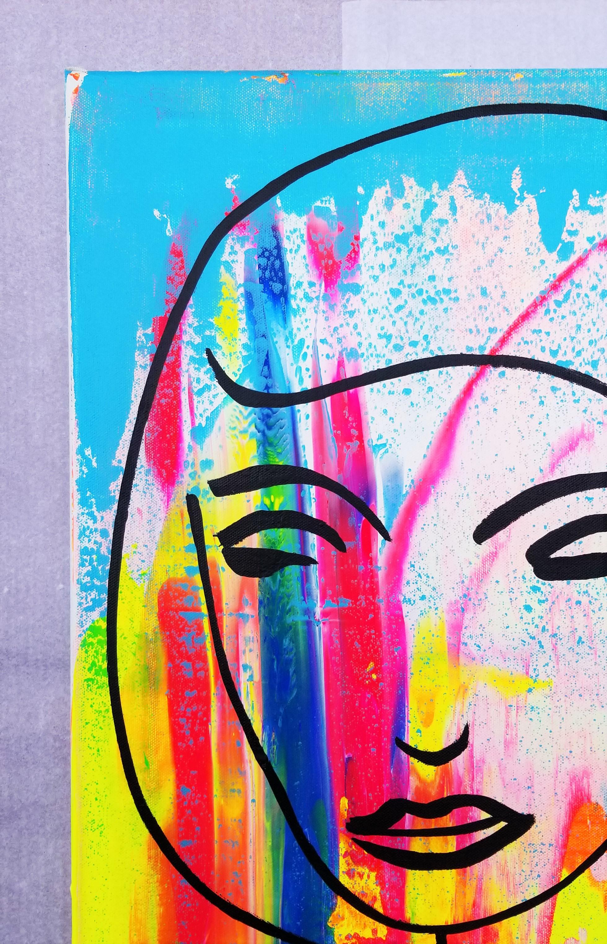 Icone Volto Femminile VII (Alexandra) /// Pittura Pop Street Art Contemporanea Ragazza - Painting Contemporaneo di Jack Graves III