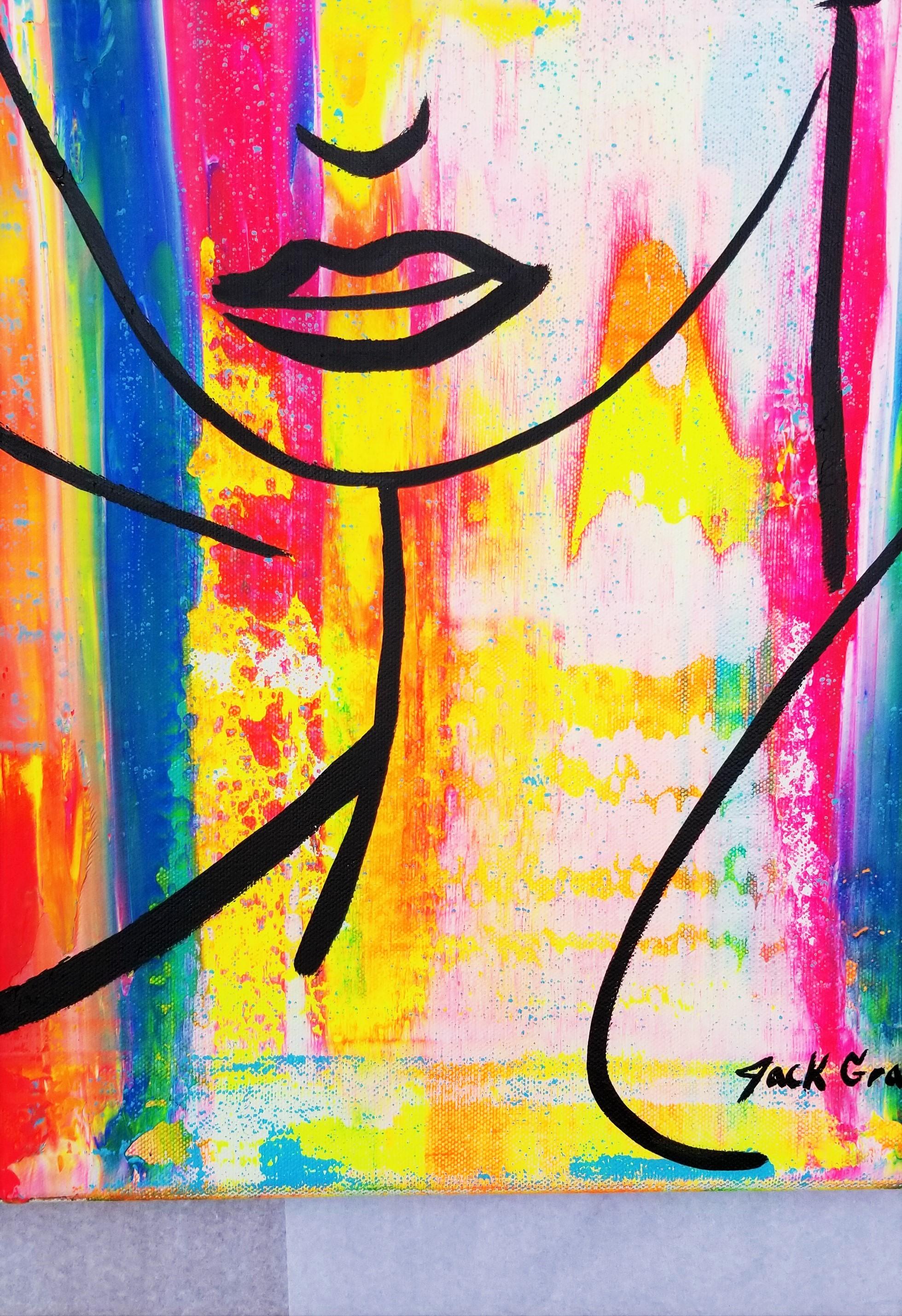 Female Face Icon VII (Alexandra) /// Contemporary Pop Street Art Painting Girl For Sale 1