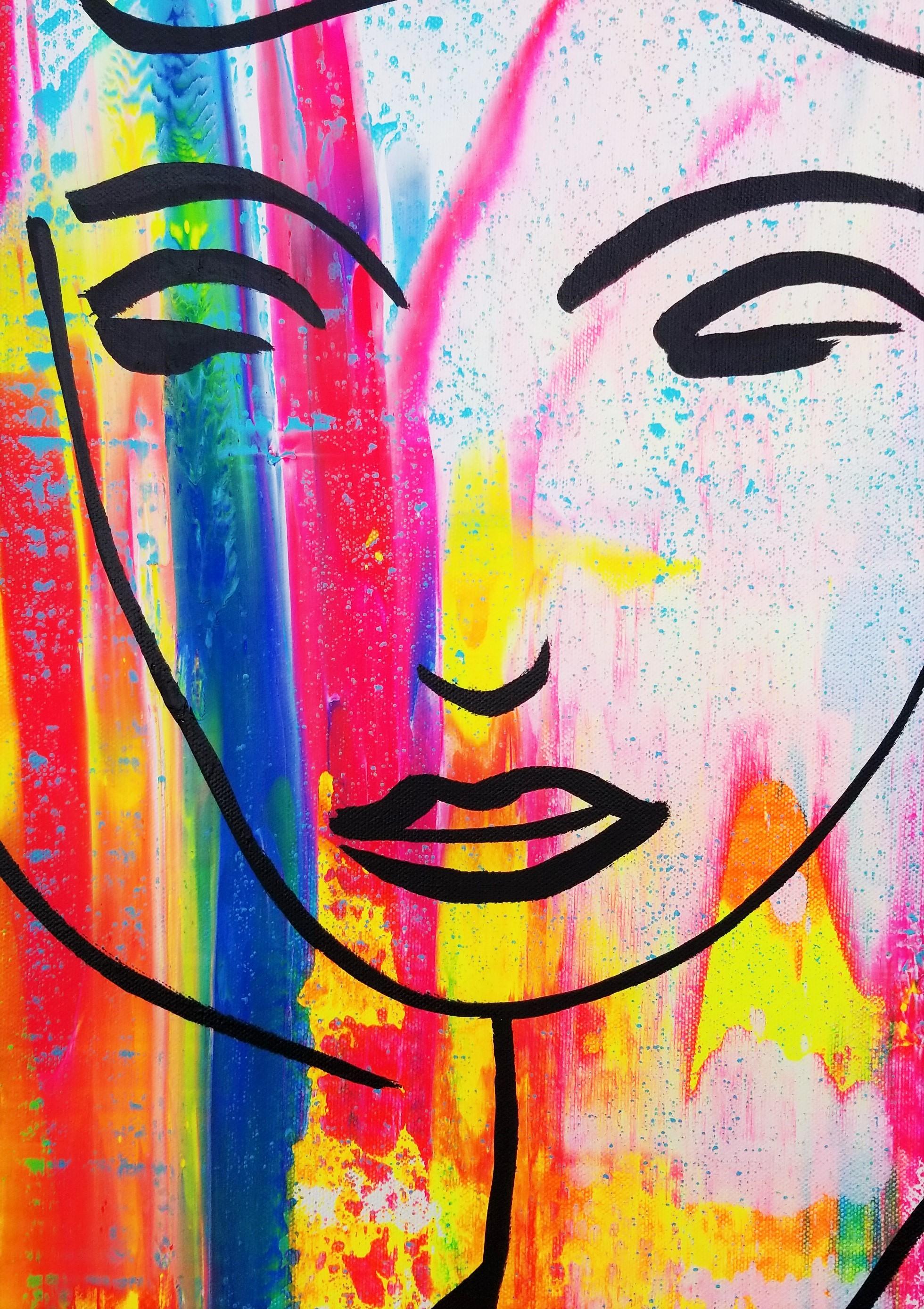 Female Face Icon VII (Alexandra) /// Contemporary Pop Street Art Painting Girl For Sale 2