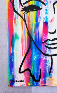 Icono Rostro Femenino VIII (Bambi) /// Retrato Pintura Arte Callejero Pop Contemporáneo