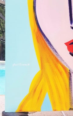 Visage de femme Icone X /// Peinture contemporaine Pop Street Art Portrait Canvas