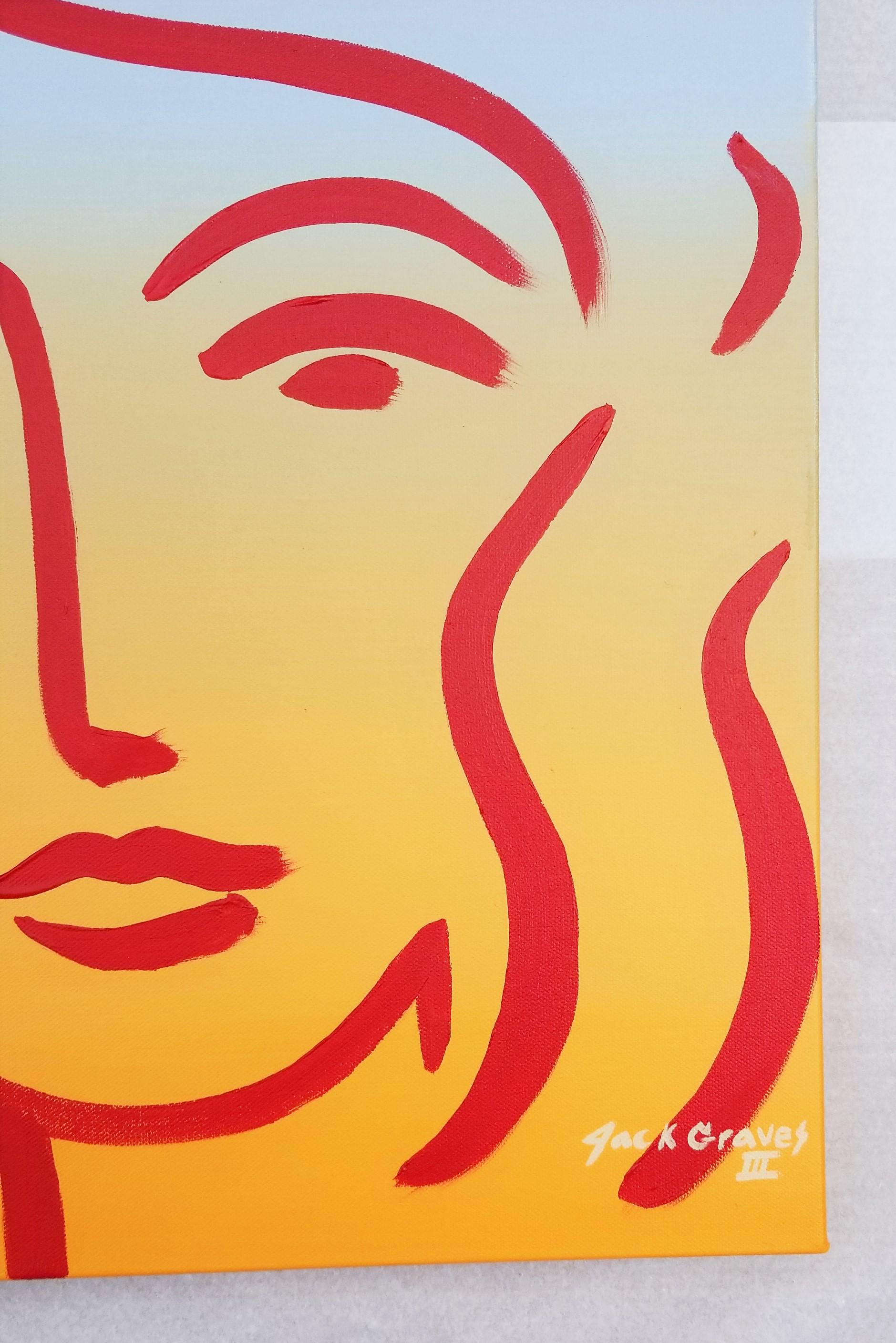 Female Face Icon XI /// Contemporary Pop Street Art Portrait Matisse Picasso For Sale 2