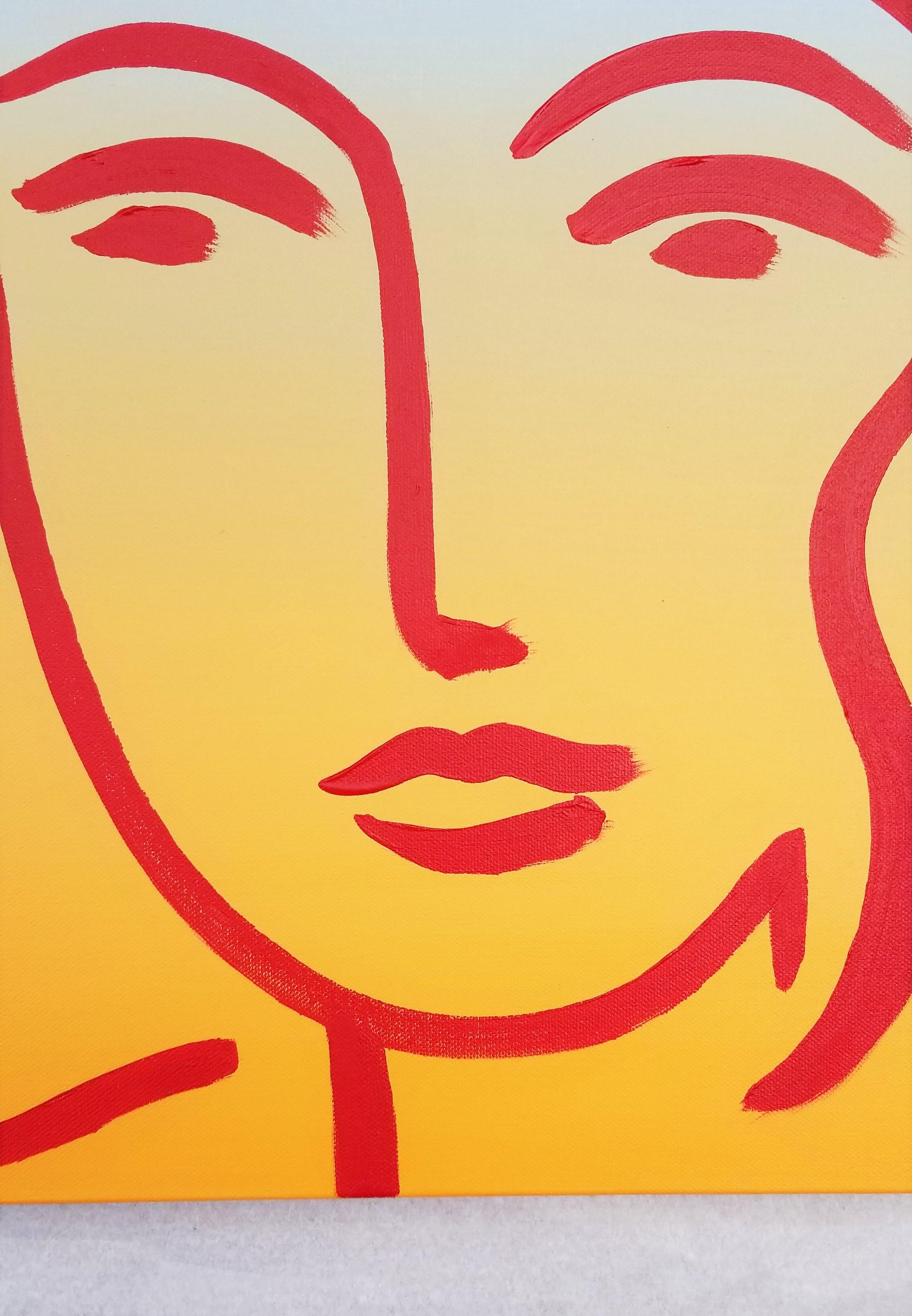 Female Face Icon XI /// Contemporary Pop Street Art Portrait Matisse Picasso For Sale 4