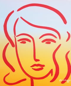 Female Face Icon XI /// Contemporary Pop Street Art Portrait Matisse Picasso