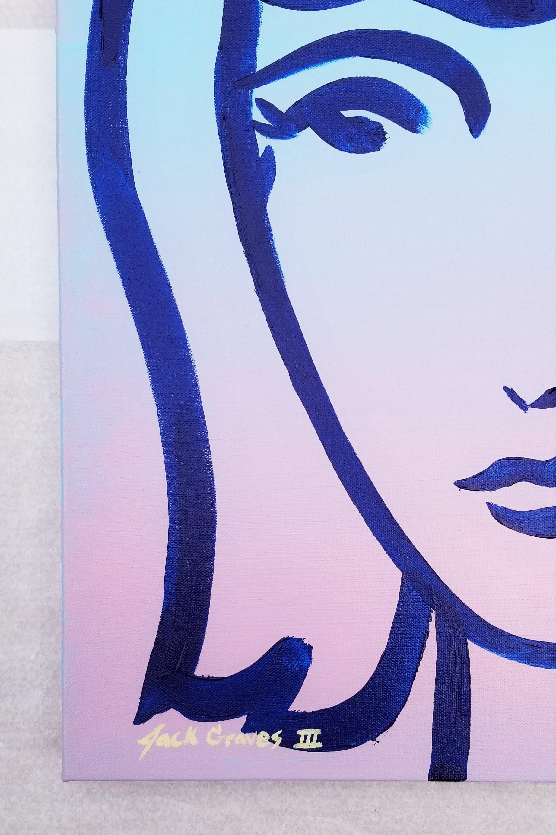 Female Face Icon XII /// Contemporary Pop Street Art Portrait Matisse Picasso - Painting by Jack Graves III