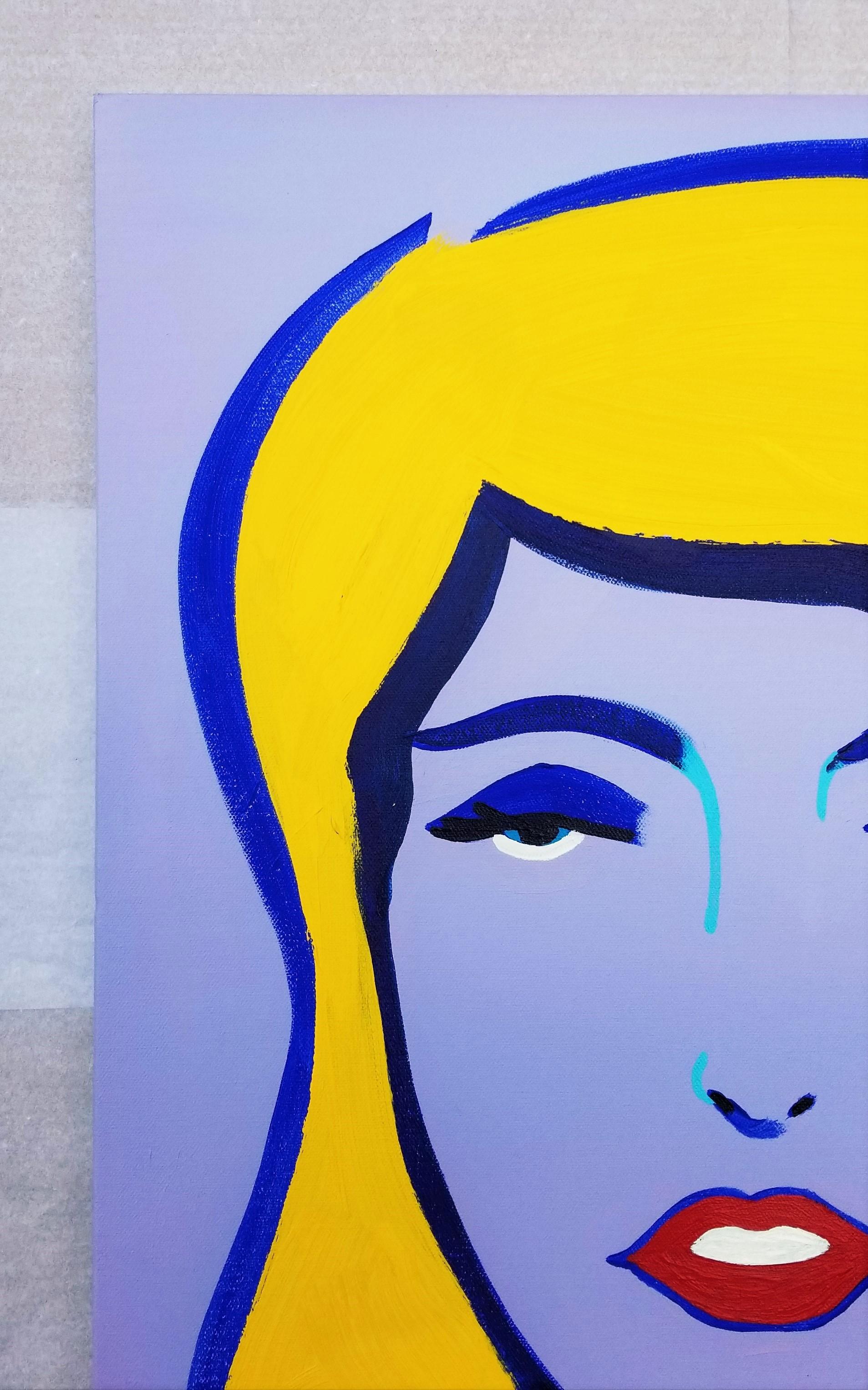 Female Face Icon XIV /// Contemporary Street Pop Art Portrait Girl Painting Art For Sale 1