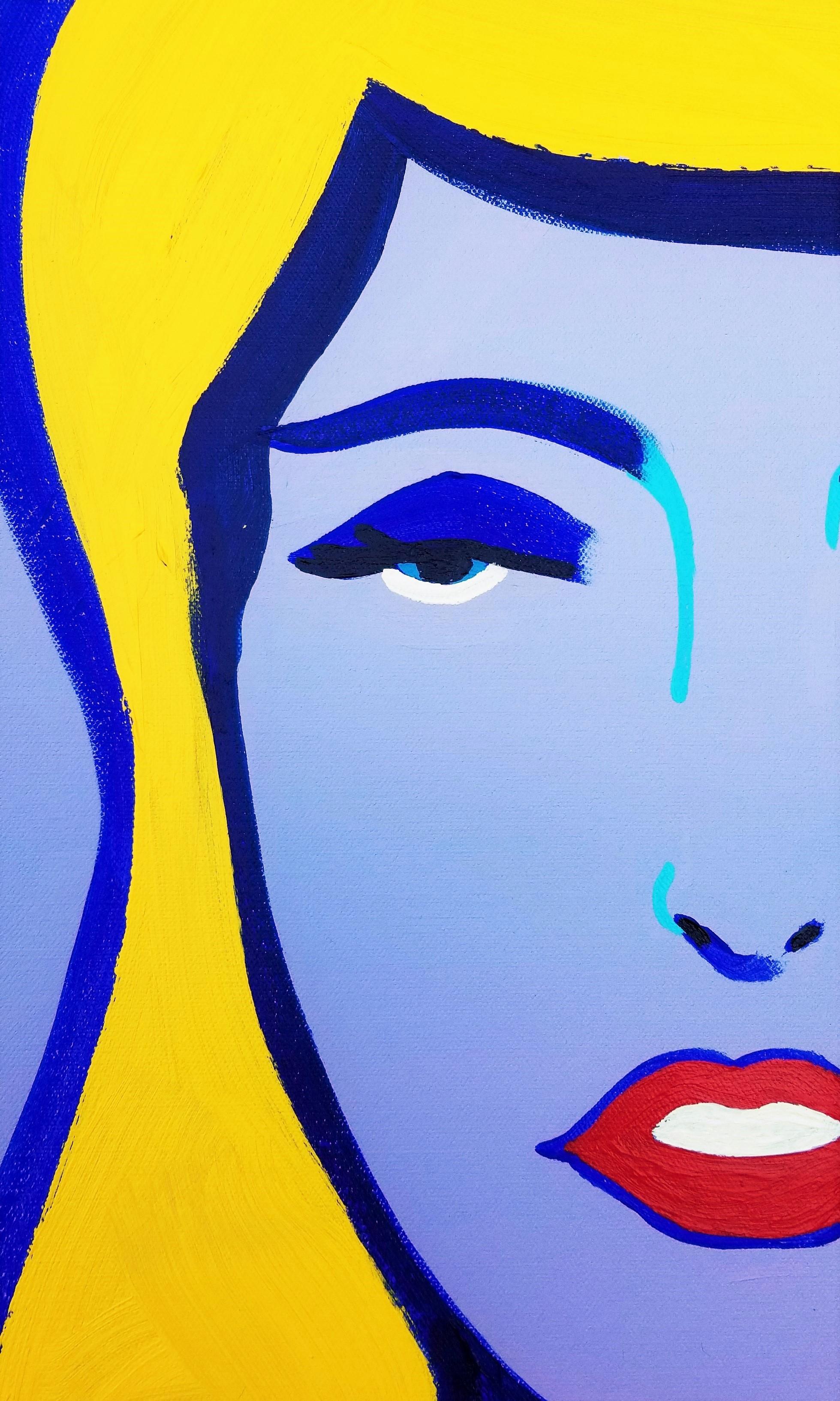 Female Face Icon XIV /// Contemporary Street Pop Art Portrait Girl Painting Art For Sale 6