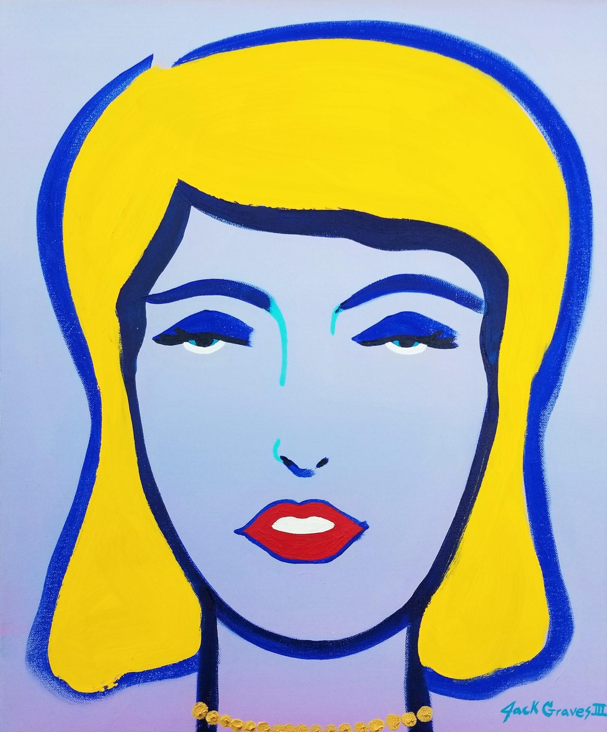Jack Graves III Portrait Painting - Female Face Icon XIV /// Contemporary Street Pop Art Portrait Girl Painting Art