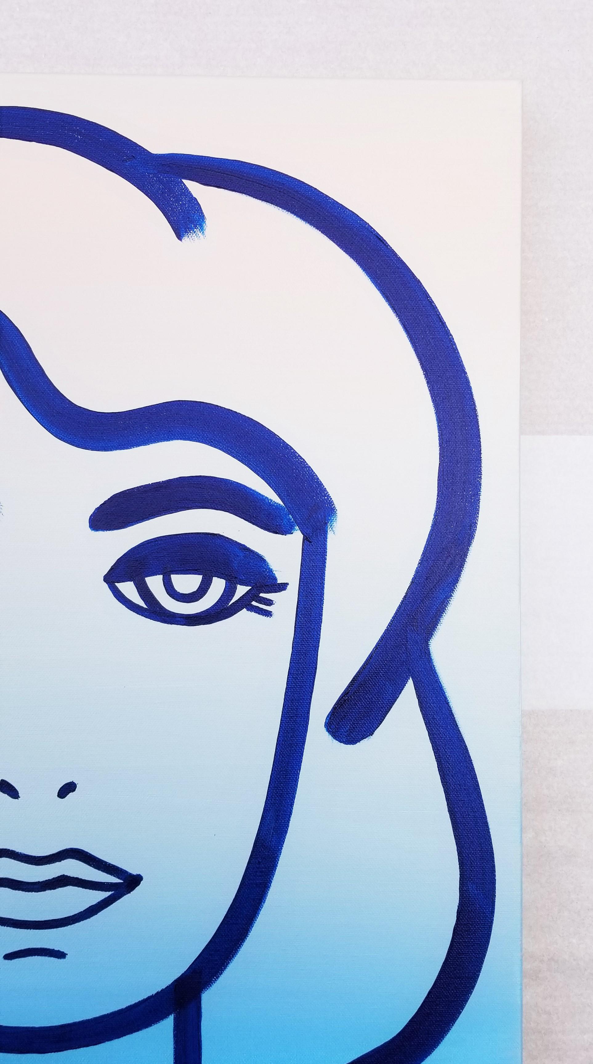 Female Face Icon XV /// Contemporary Pop Street Art Portrait Matisse Picasso For Sale 1
