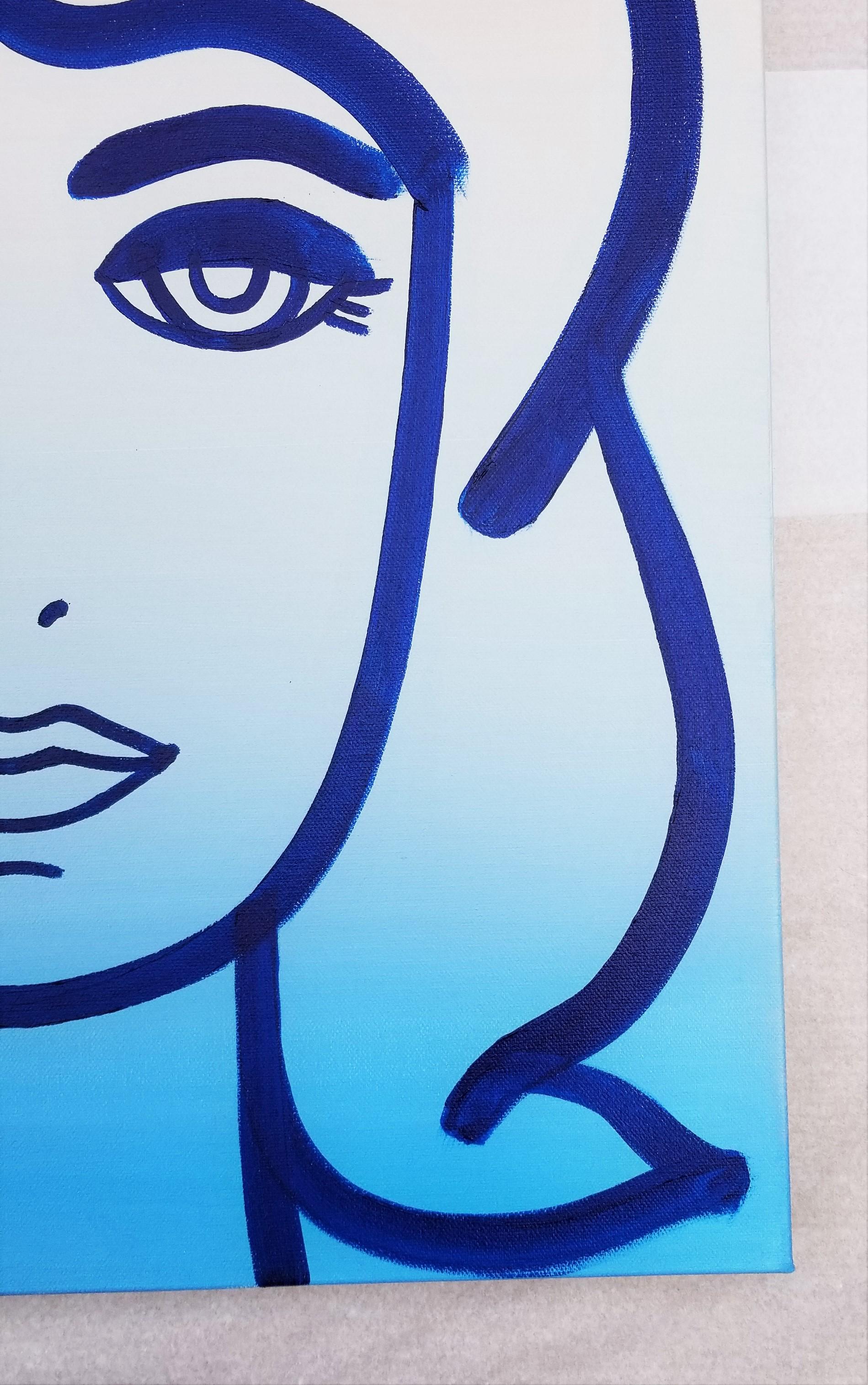 Female Face Icon XV /// Contemporary Pop Street Art Portrait Matisse Picasso For Sale 2
