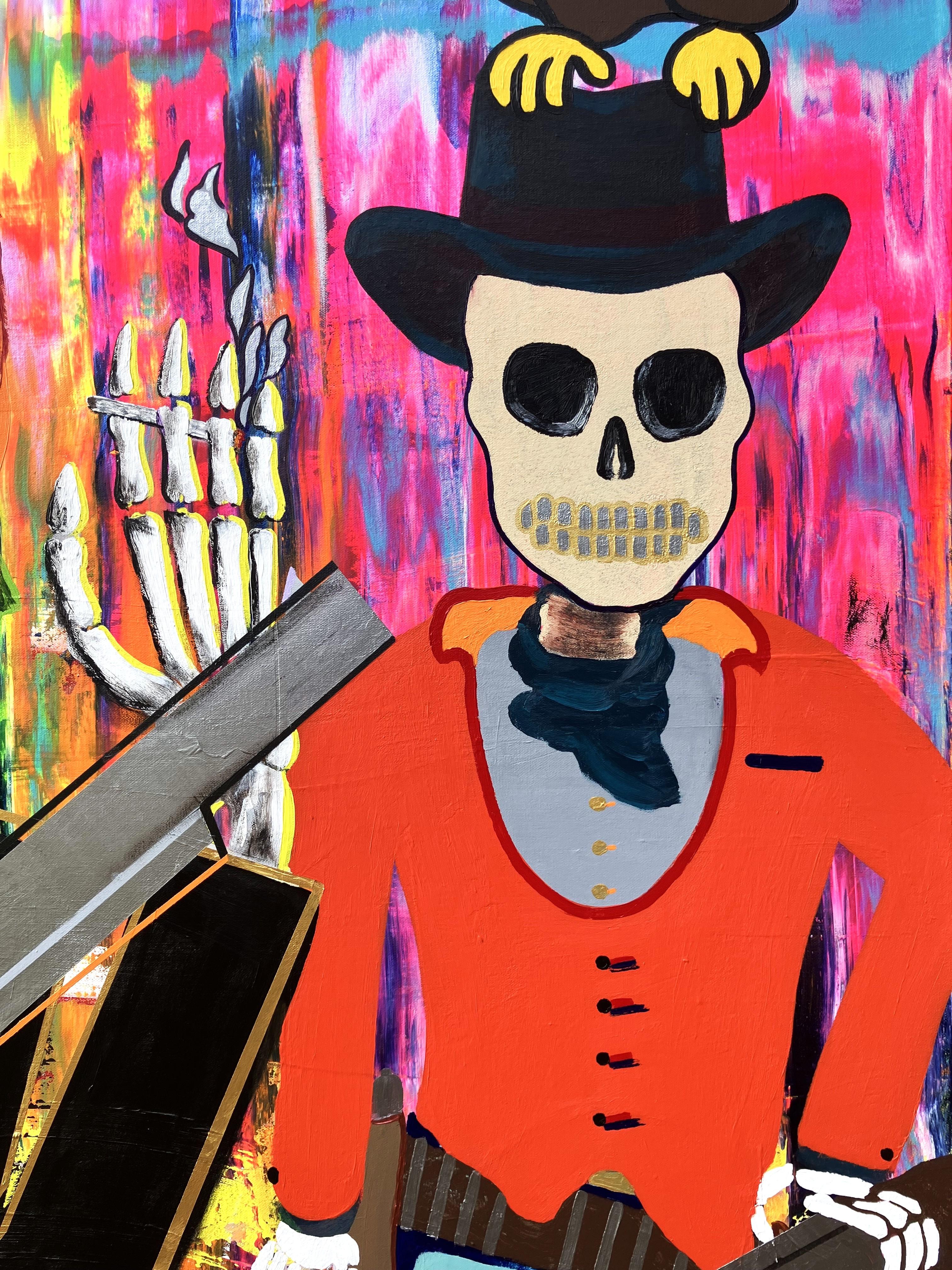 En avant /// Jack Graves Wild Western Bandit Outlaw Funny Desert Skeleton Paint en vente 1