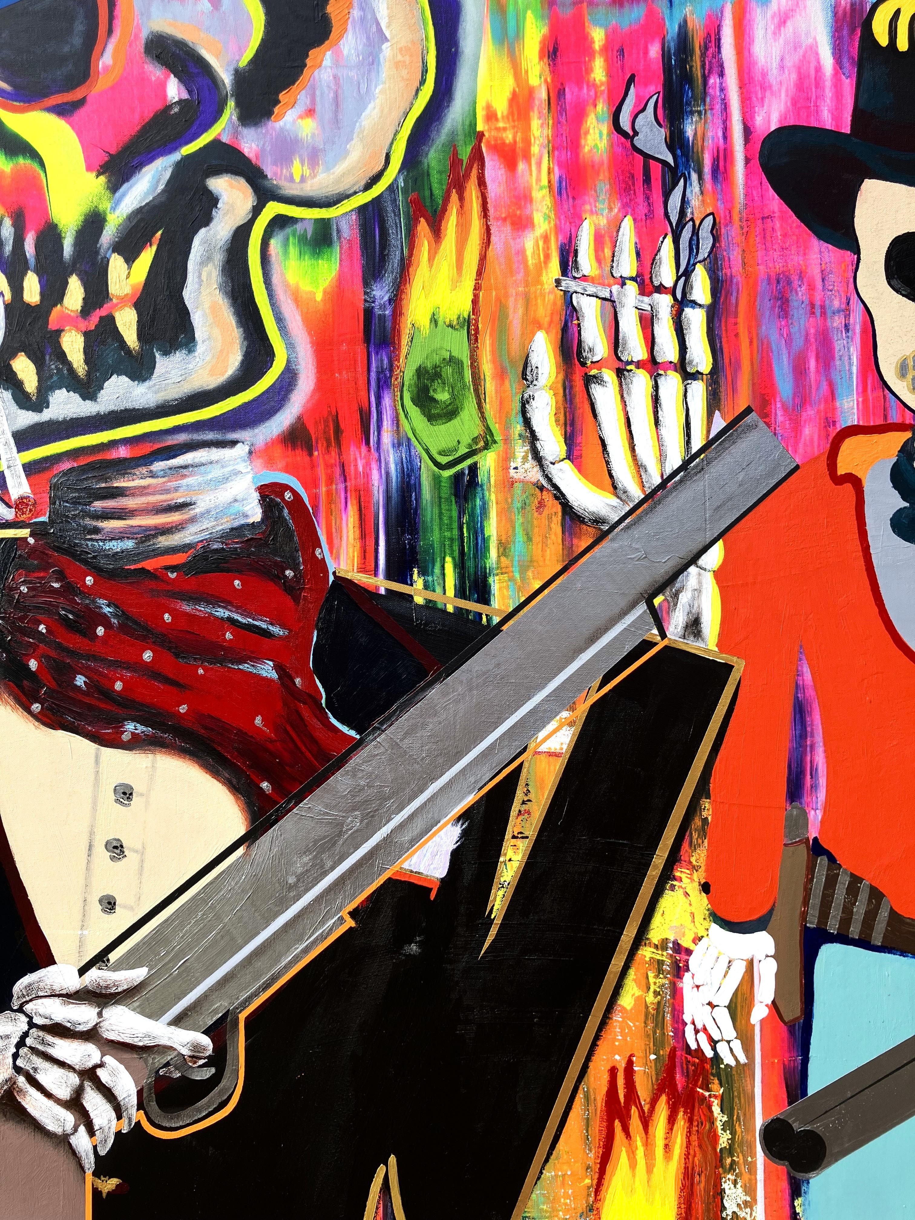 En avant /// Jack Graves Wild Western Bandit Outlaw Funny Desert Skeleton Paint en vente 2