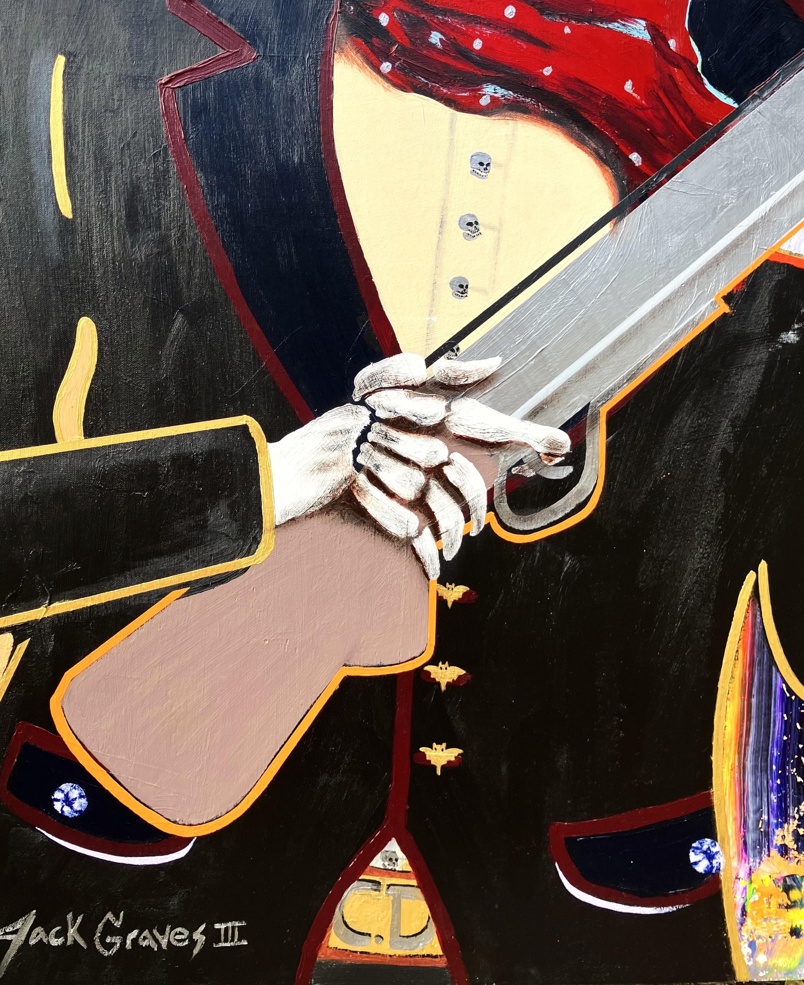 En avant /// Jack Graves Wild Western Bandit Outlaw Funny Desert Skeleton Paint en vente 3