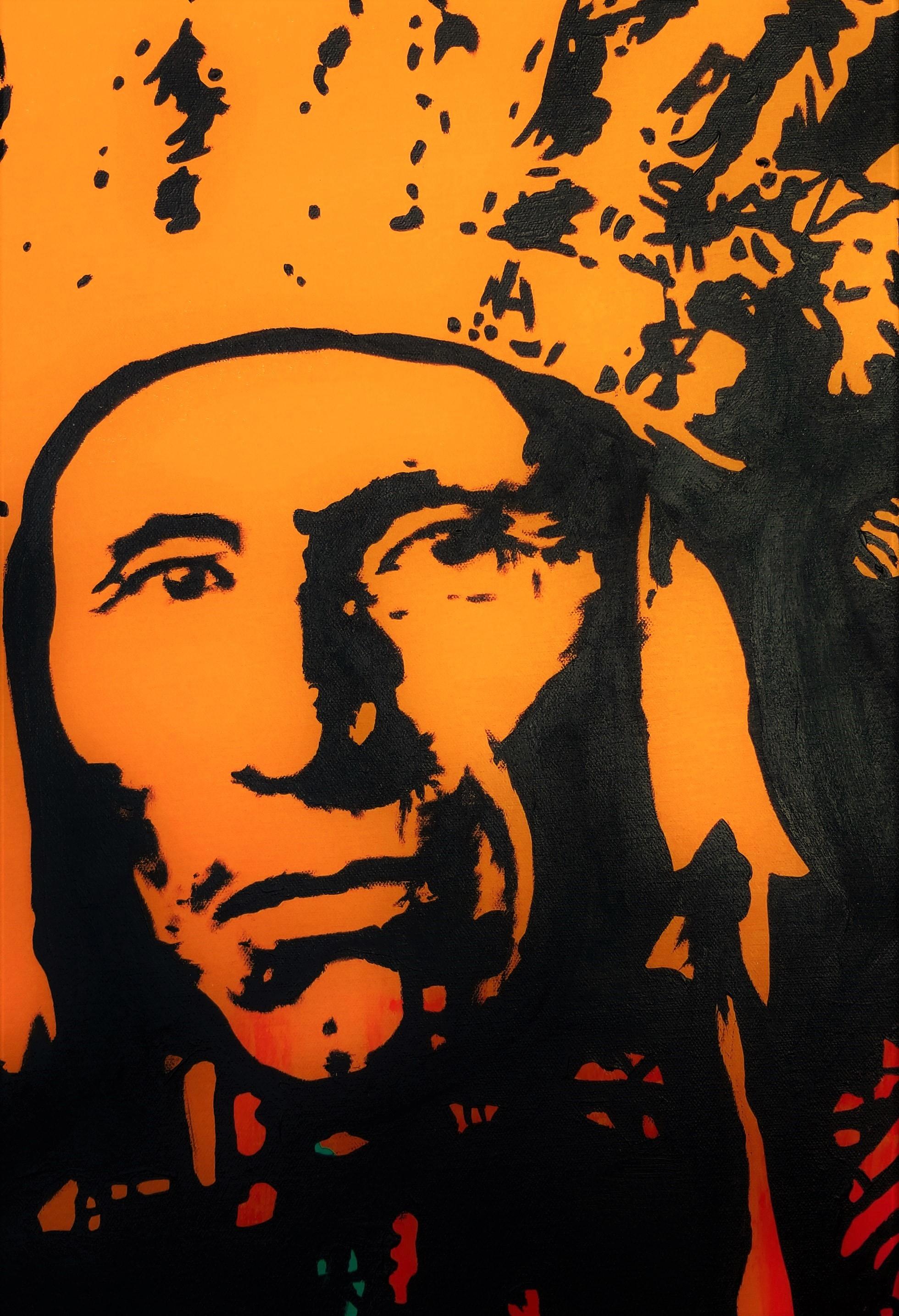Get Off My Land /// Contemporary Street Pop Art Native American Indian Text Art For Sale 3