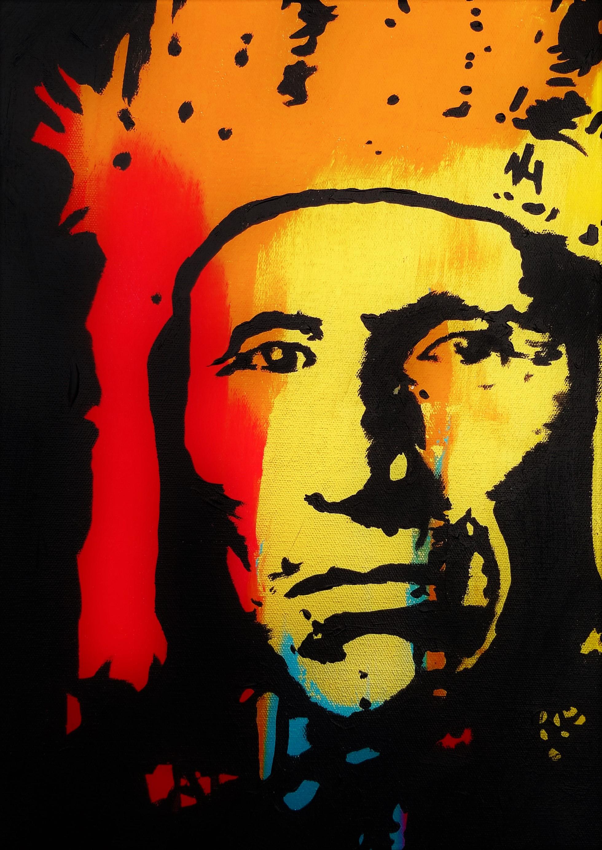 Get Off My Land II /// Contemporary Street Pop Art Painting Native American  im Angebot 7