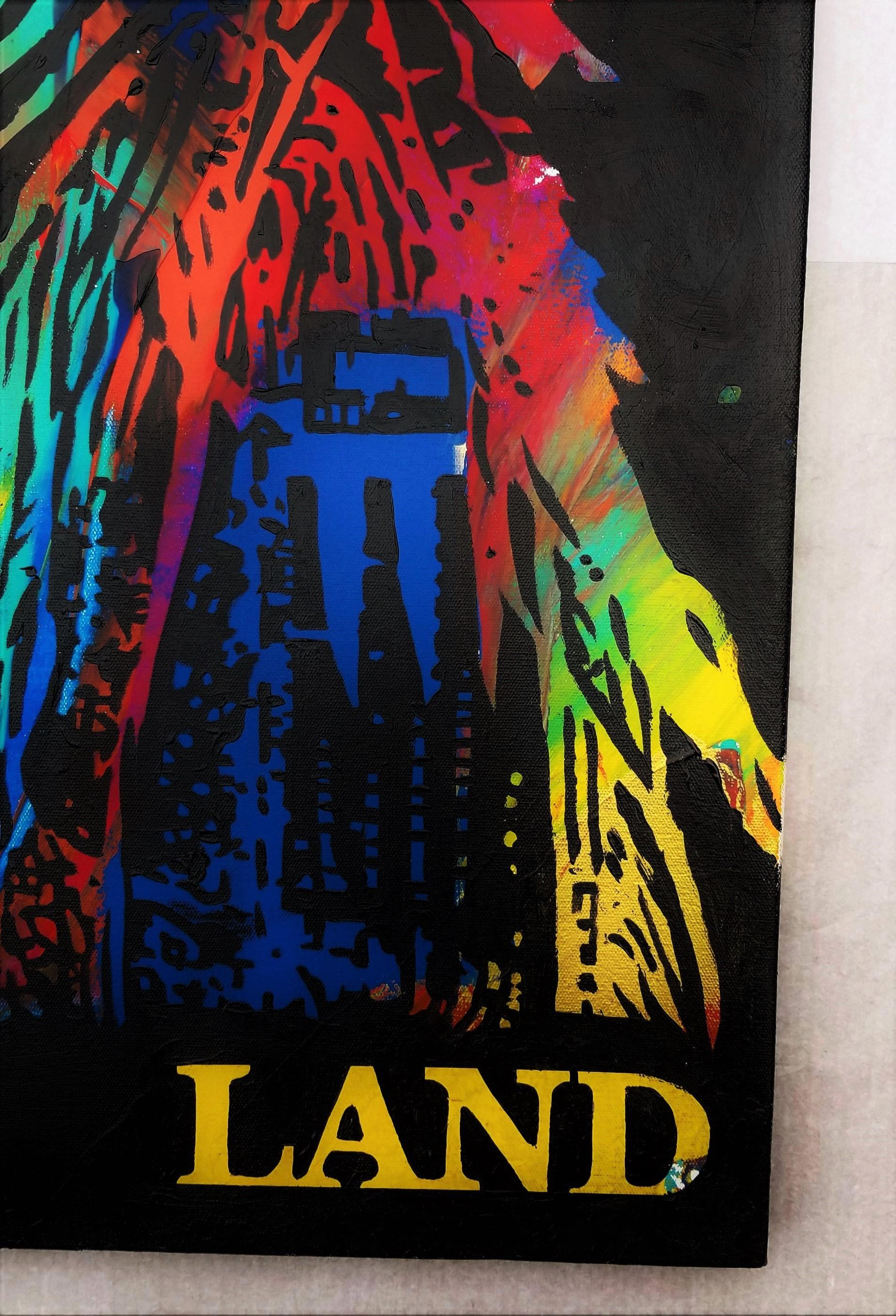 Get Off My Land II /// Contemporary Street Pop Art Painting Native American  im Angebot 2