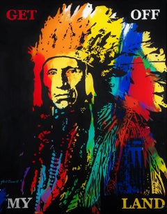 Get Off My Land II /// Contemporary Street Pop Art Painting Native American 