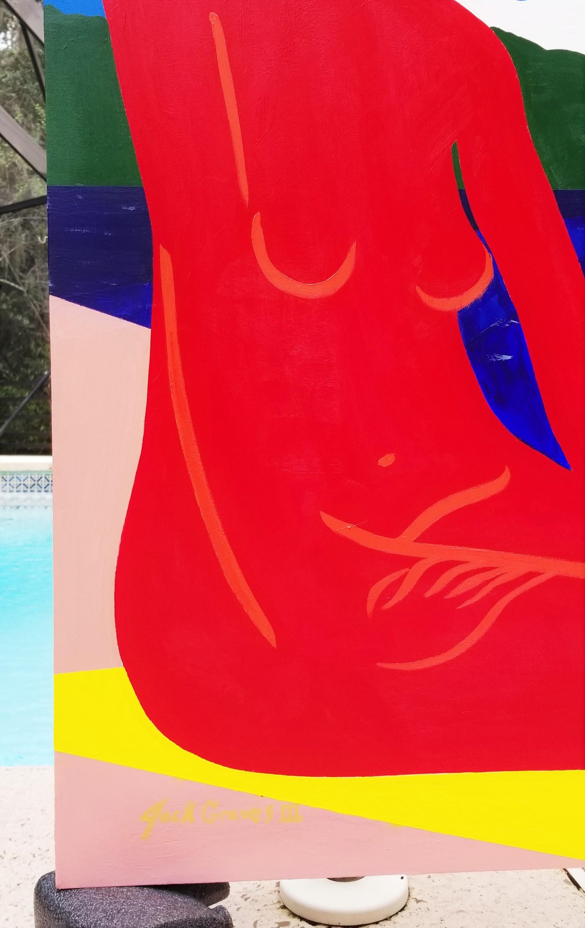 Halcyon /// Contemporary Landscape Nude Skyscape Farbige Malerei Surrealismus – Painting von Jack Graves III