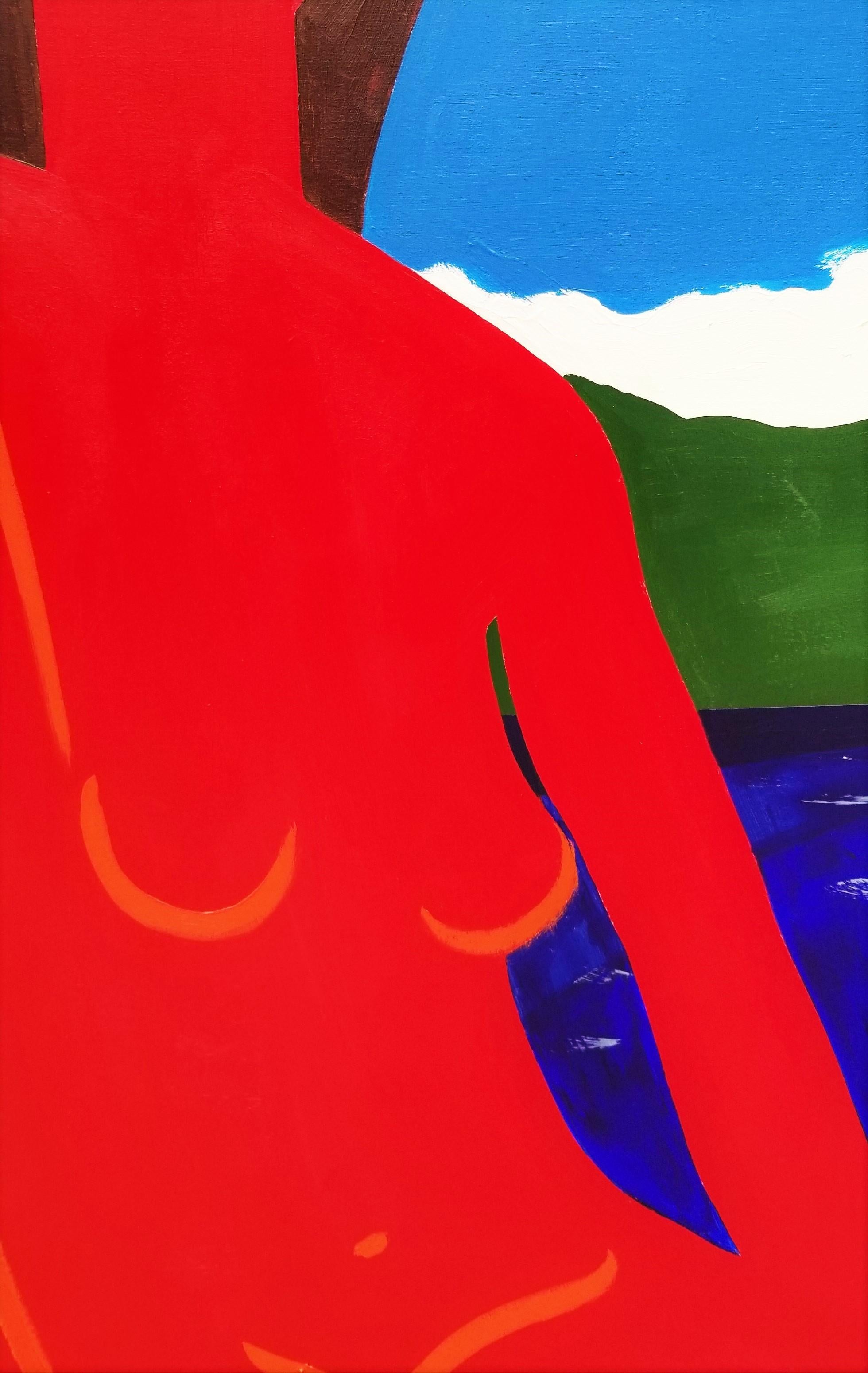 Halcyon /// Contemporary Landscape Nude Skyscape Colorful Painting Surréalisme en vente 5