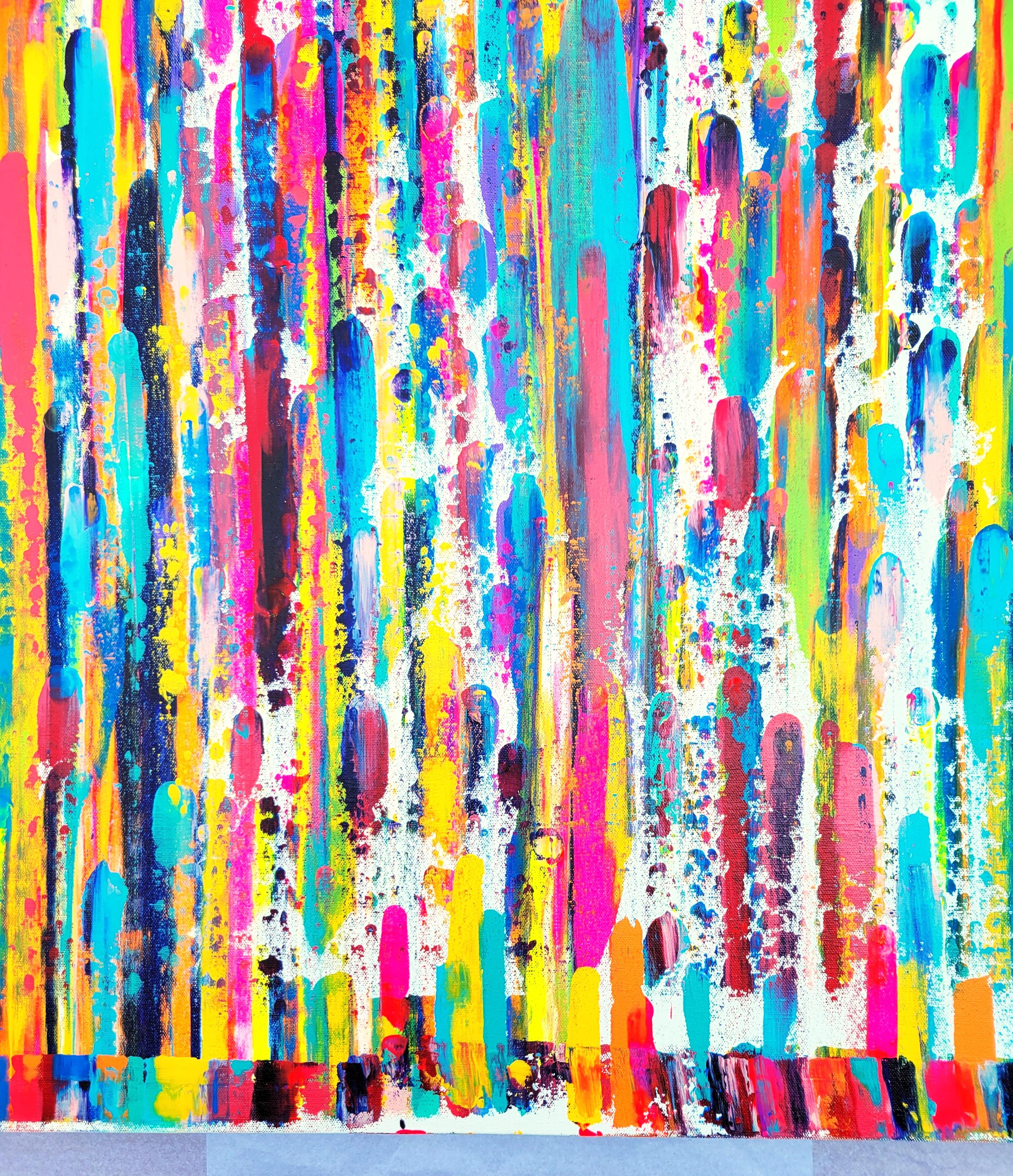 Glückliche Geister /// Jack Graves Abstraktes Expressionist Buntes Gemälde Leinwandkunst im Angebot 2