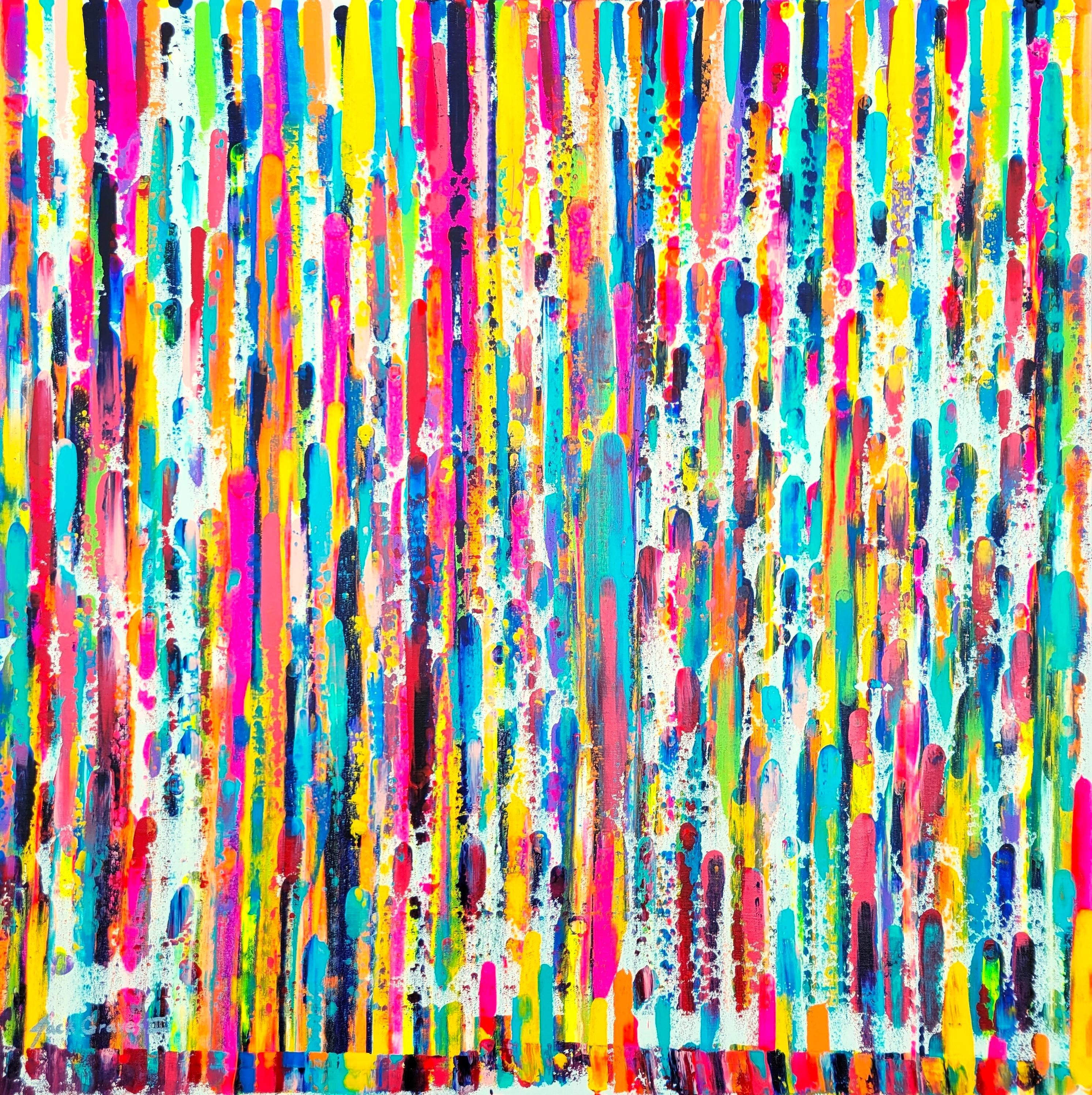Jack Graves III Abstract Painting – Glückliche Geister /// Jack Graves Abstraktes Expressionist Buntes Gemälde Leinwandkunst
