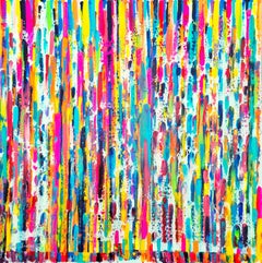 Glückliche Geister /// Jack Graves Abstraktes Expressionist Buntes Gemälde Leinwandkunst