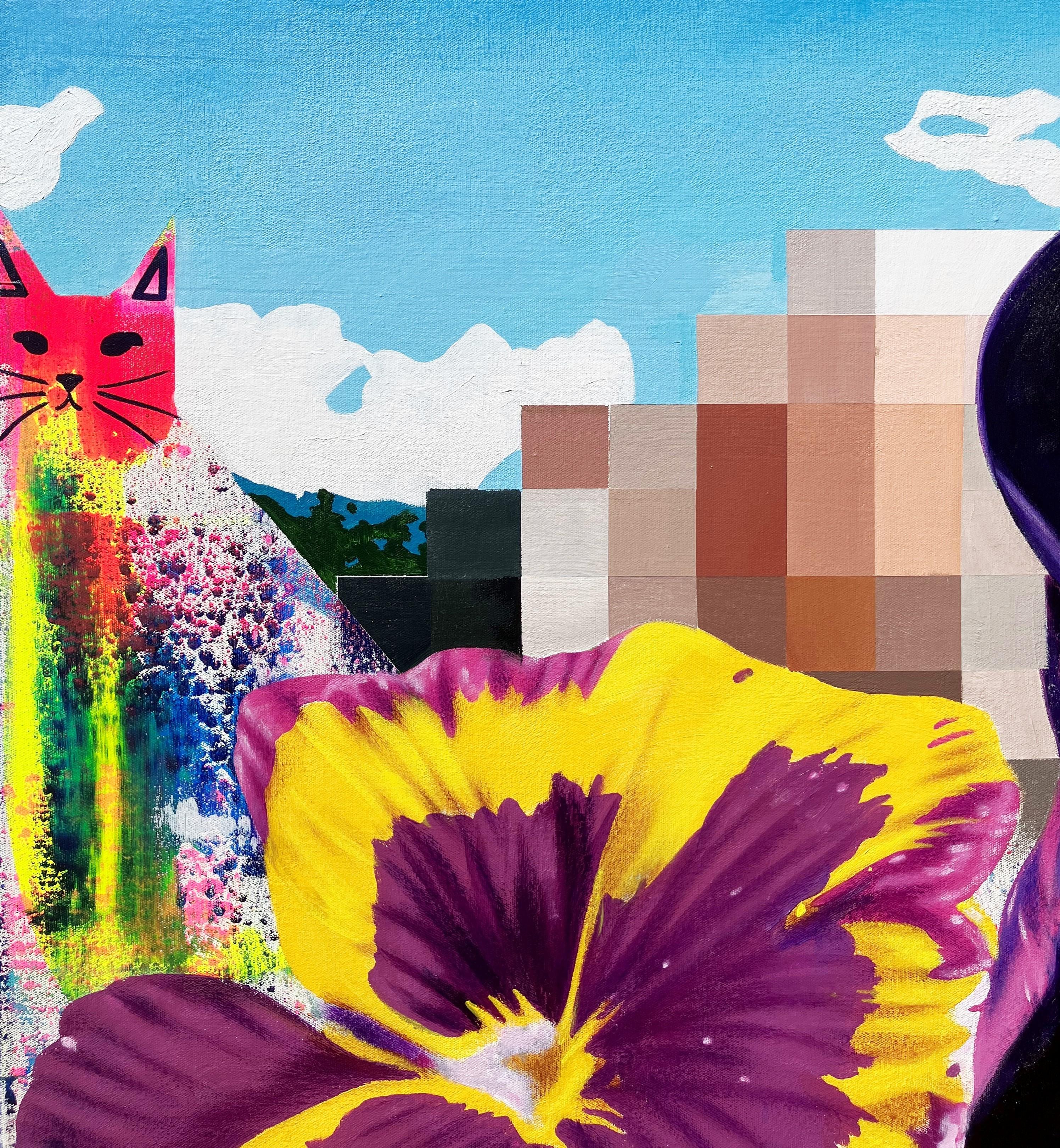 Hermia y Lisandro se fugan /// Pintura callejera contemporánea pop abstracta de gran tamaño - Painting de Jack Graves III