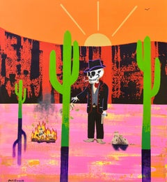 C'est juste du papier /// Jack Graves Wild Western Bandit Outlaw Funny Desert Painting