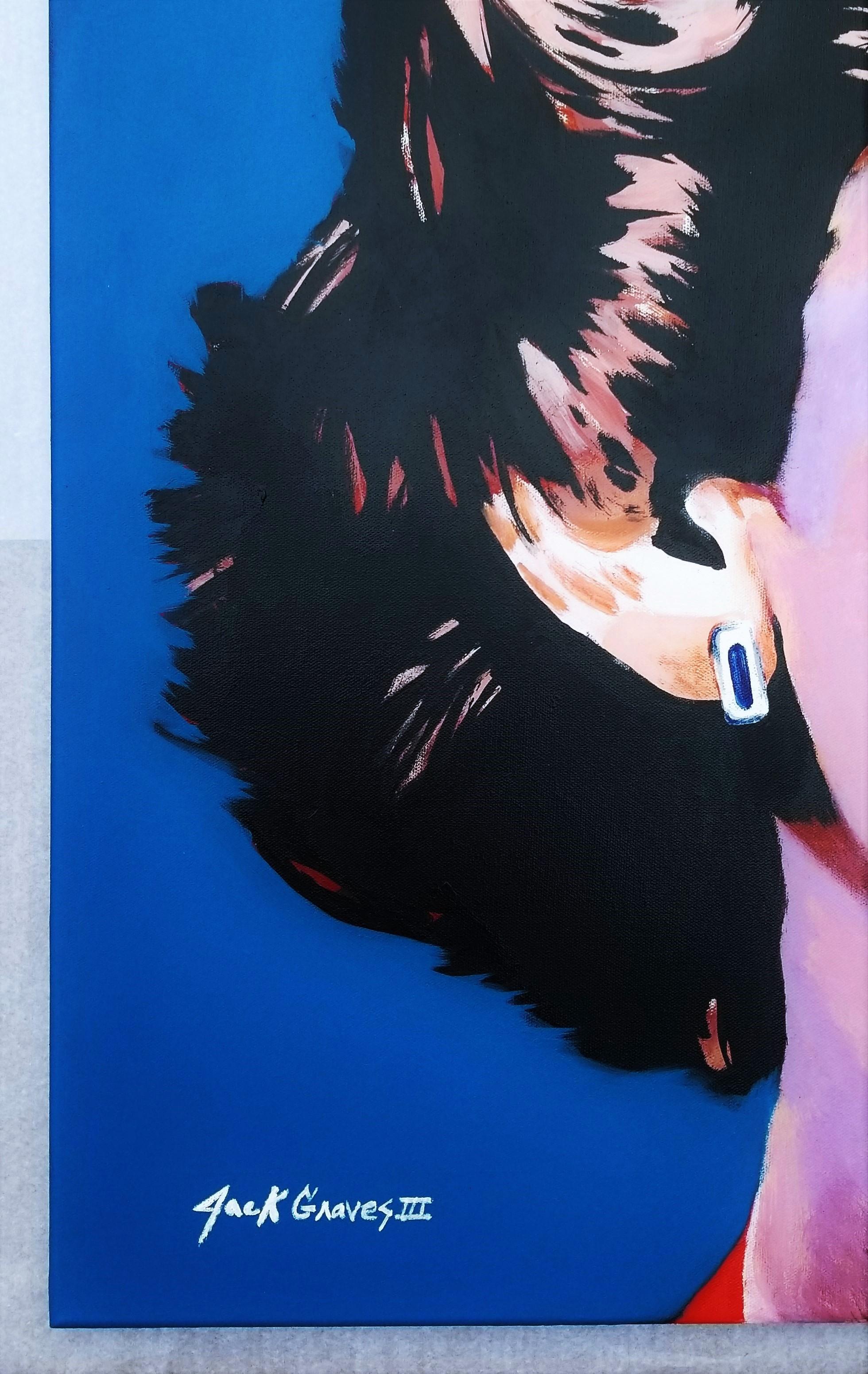 Jacqueline Onassis Icons II /// Peinture contemporaine Pop Art JFK Bleu - Painting de Jack Graves III