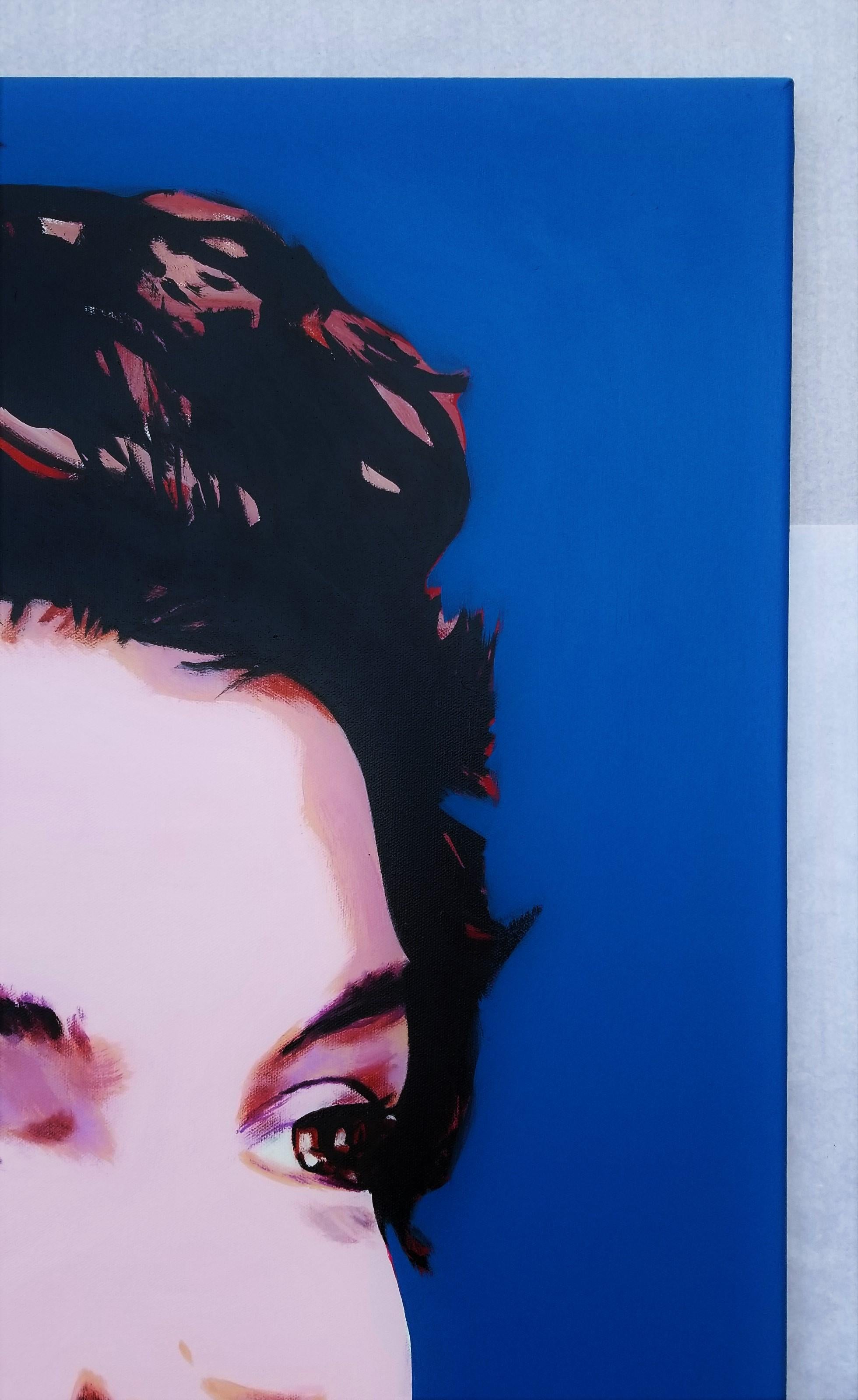 Jacqueline Onassis Icons II /// Peinture contemporaine Pop Art JFK Bleu - Marron Portrait Painting par Jack Graves III